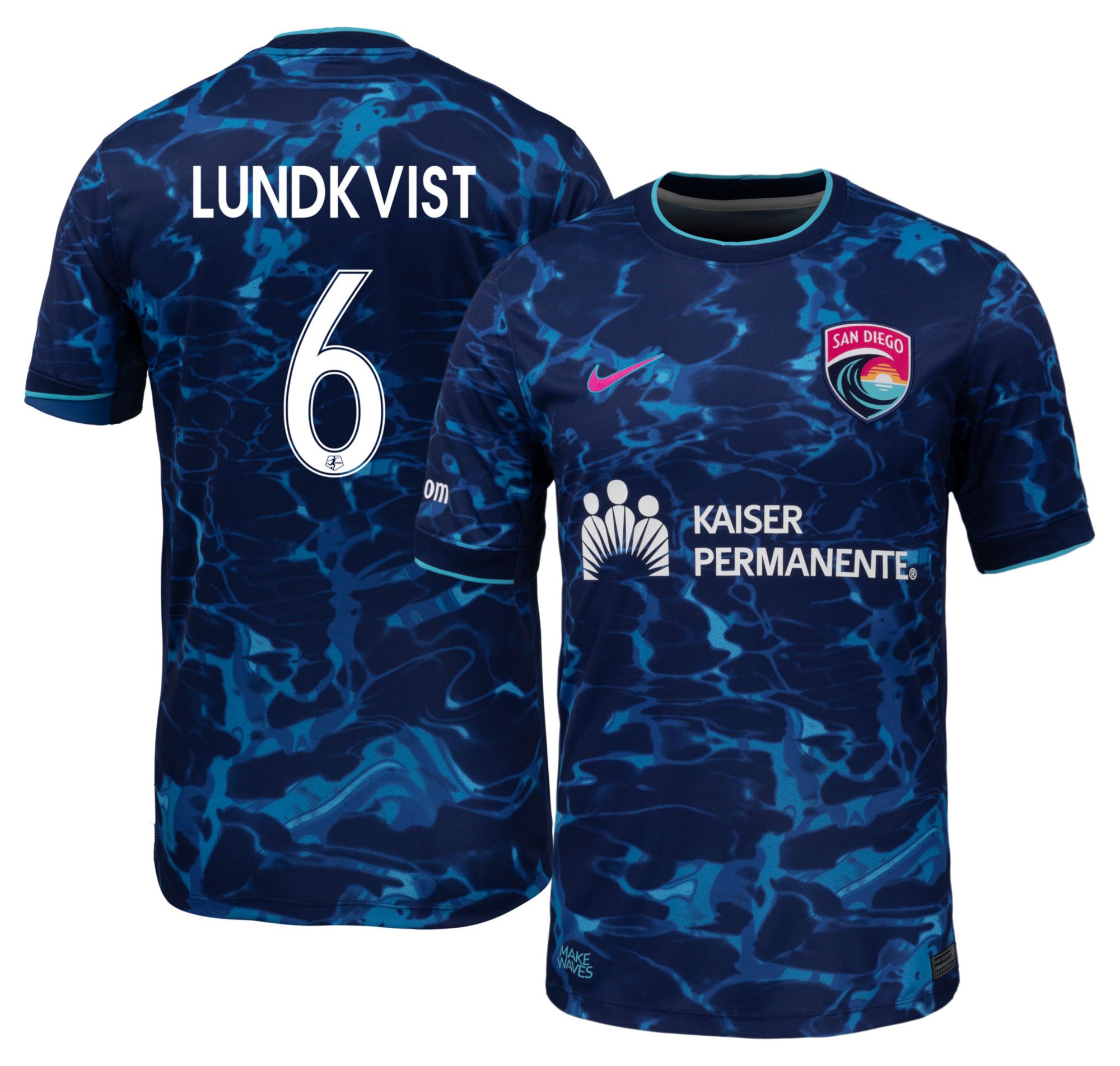 Nike Men's San Diego Wave Hanna Lundkvist #6 Blue Away Replica Jersey