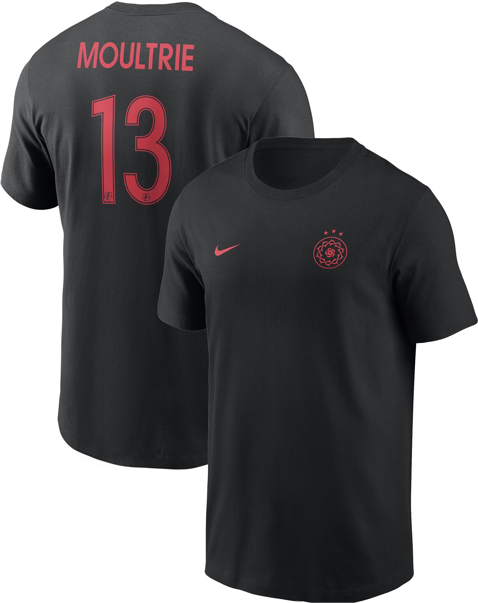 Nike Men's Portland Thorns 2025 Olivia Moultrie #13 Black T-Shirt