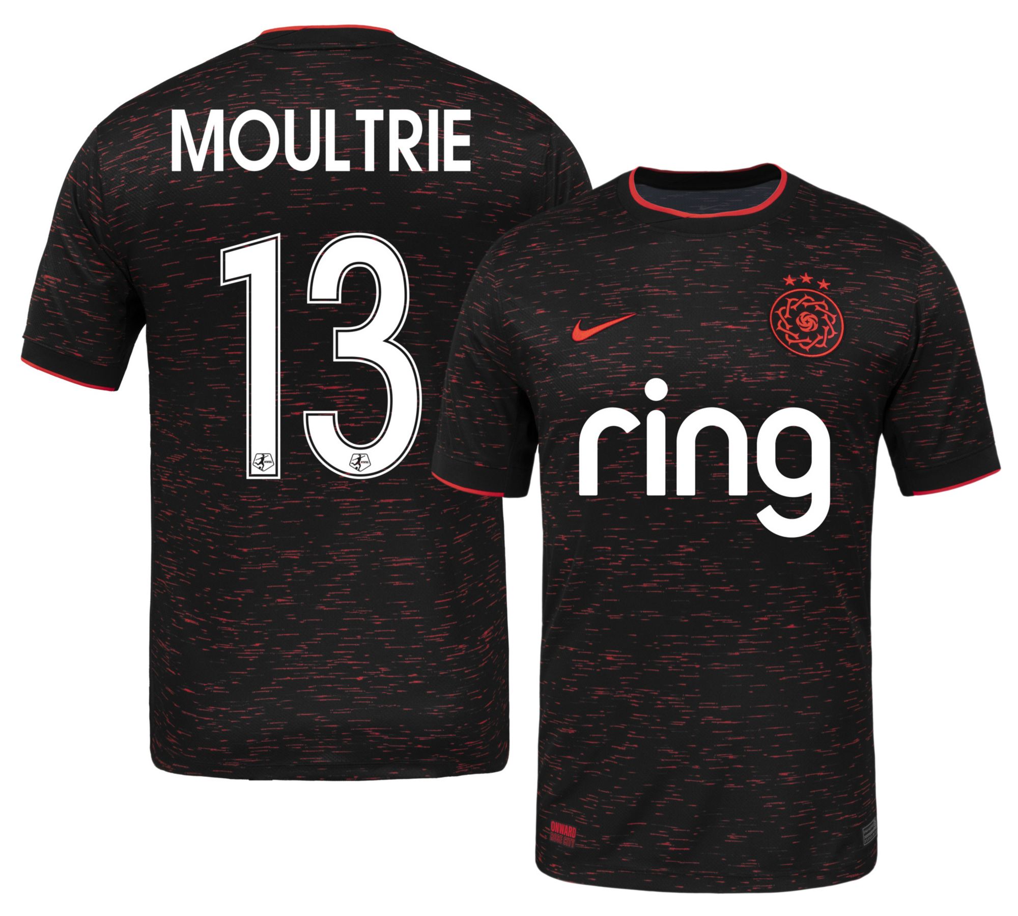 Nike Men's Portland Thorns Olivia Moultrie #13 Black Away Replica Jersey