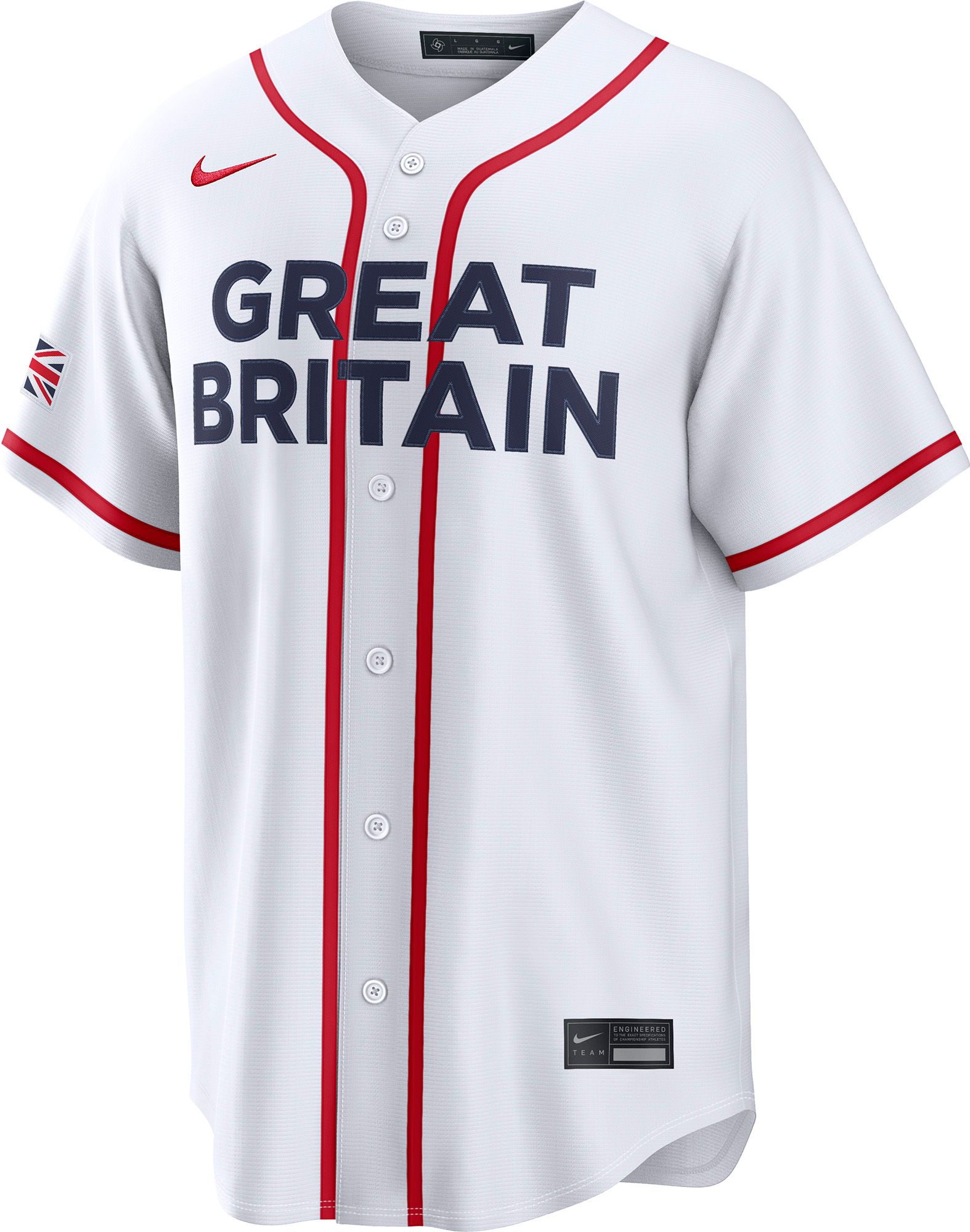 Nike Men's World Baseball Classic 2026 Great Britain White Blank Stadium Home Jersey