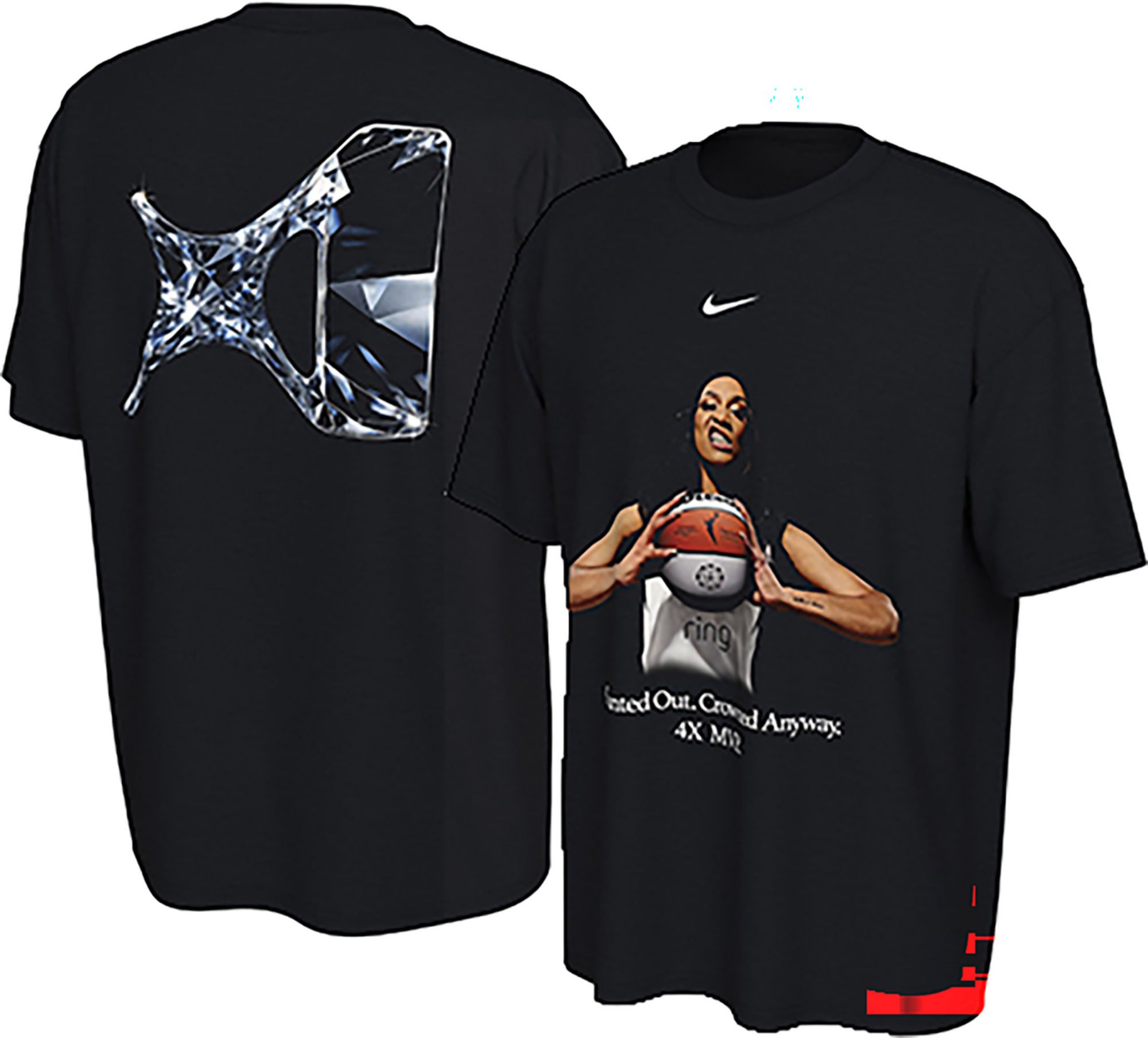 Nike Adult Las Vegas Aces A'ja Wilson 2025 MVP 'Counted Out. Crowned Anyway. 4x MVP.' Black T-Shirt