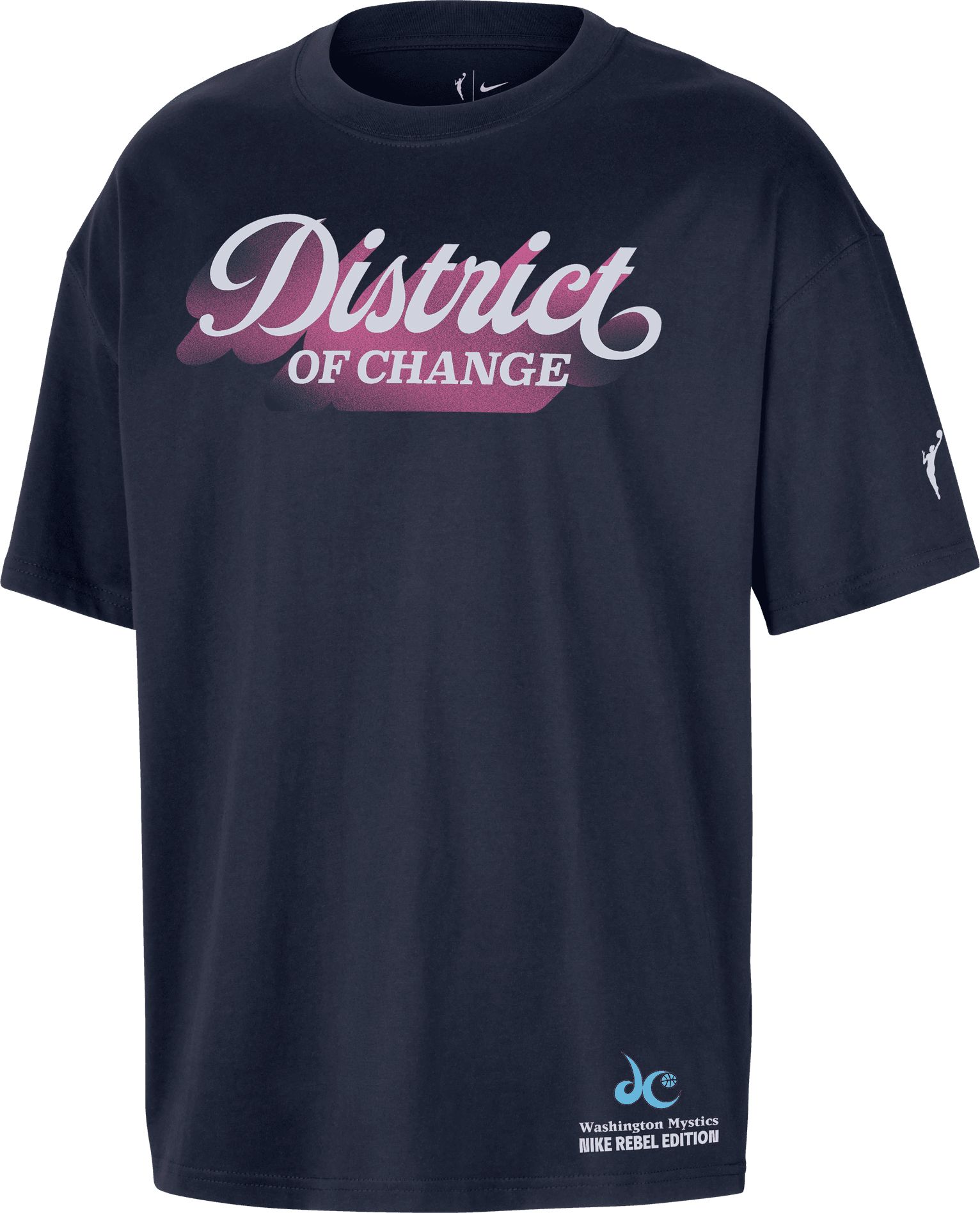 Nike Adult Washington Mystics Navy Rebel Wordmark T-Shirt