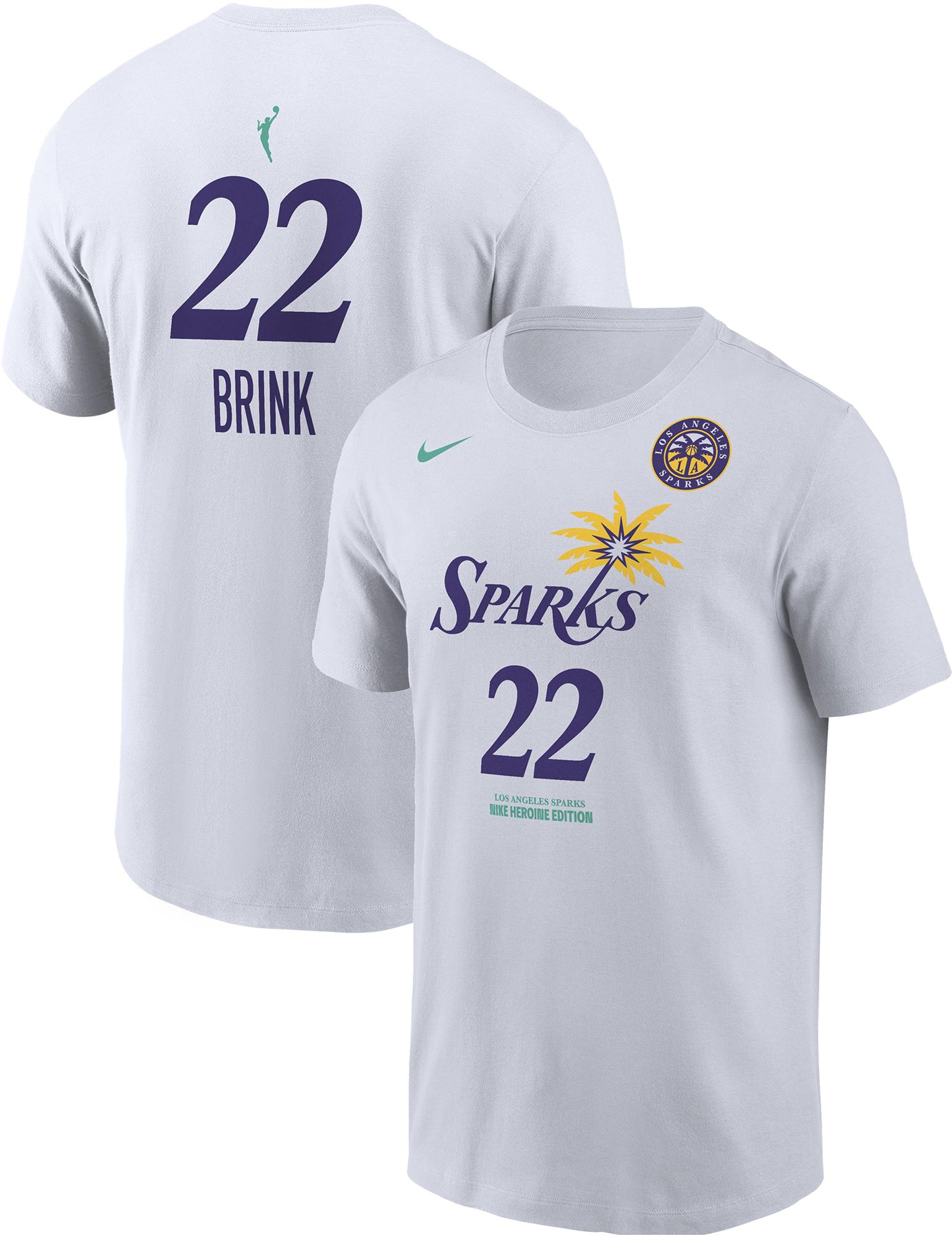 Nike Adult Los Angeles Sparks Cameron Brink #22 White T-Shirt