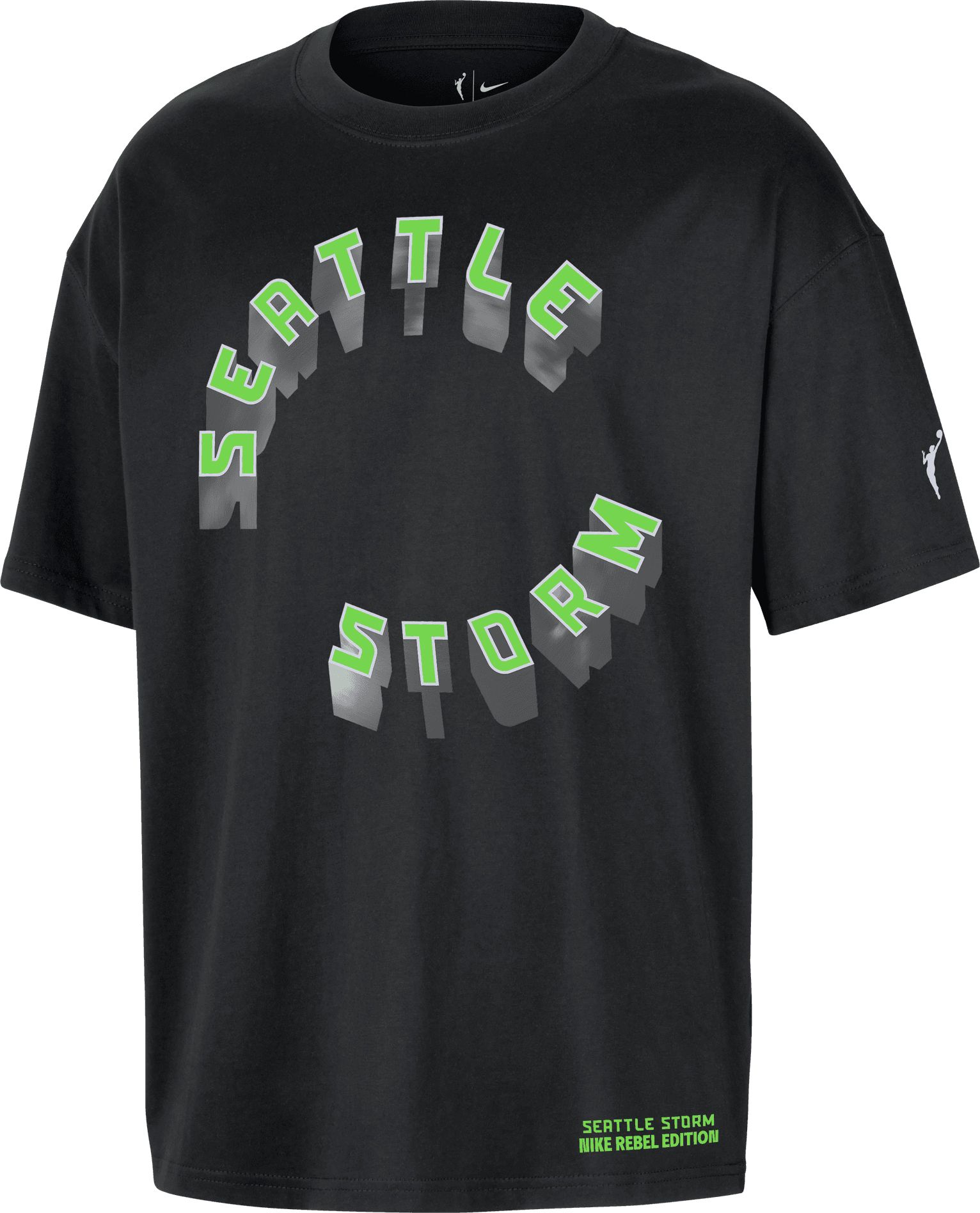 Nike Adult Seattle Storm Black Rebel Wordmark T-Shirt