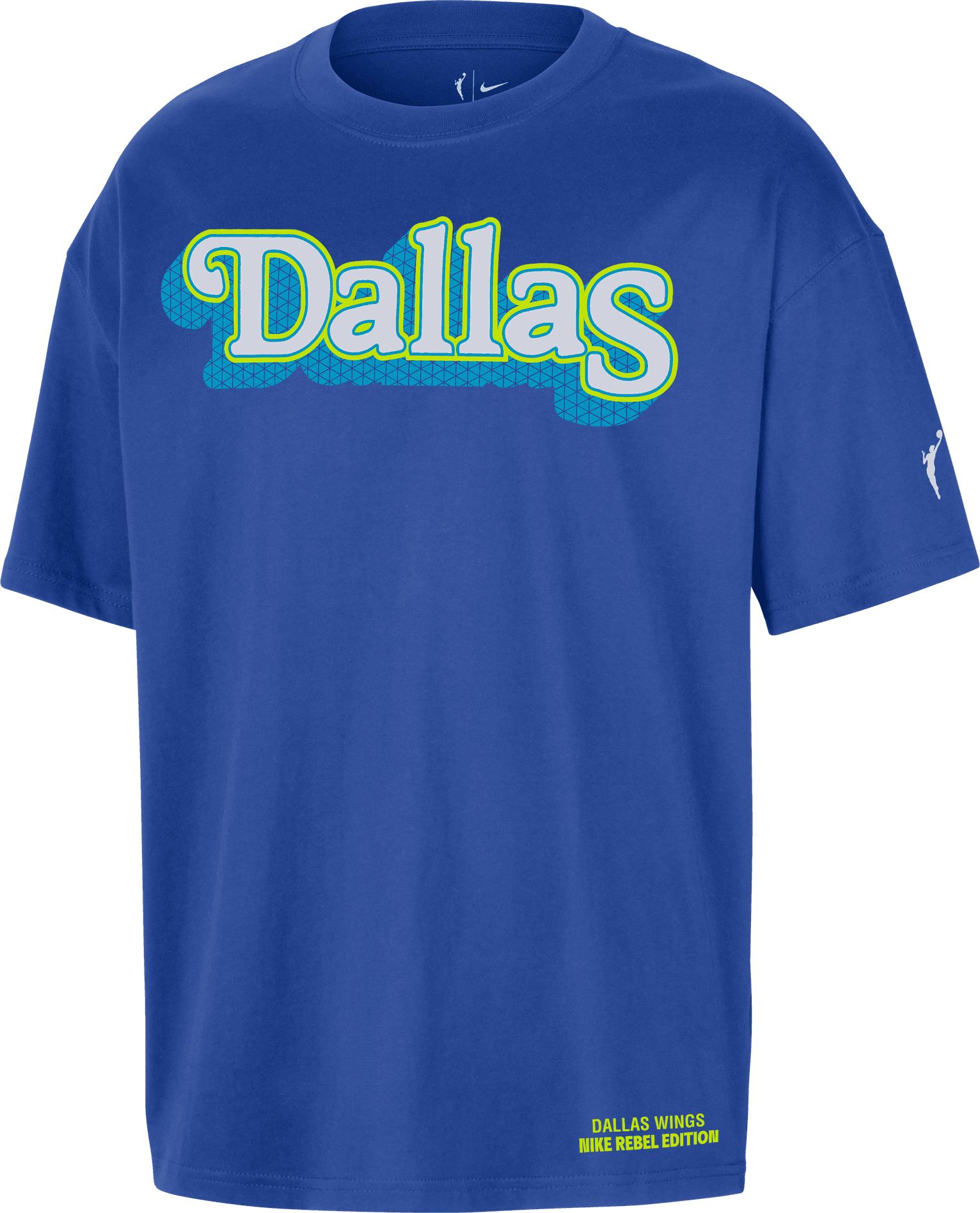 Nike Adult Dallas Wings Blue Rebel Wordmark T-Shirt