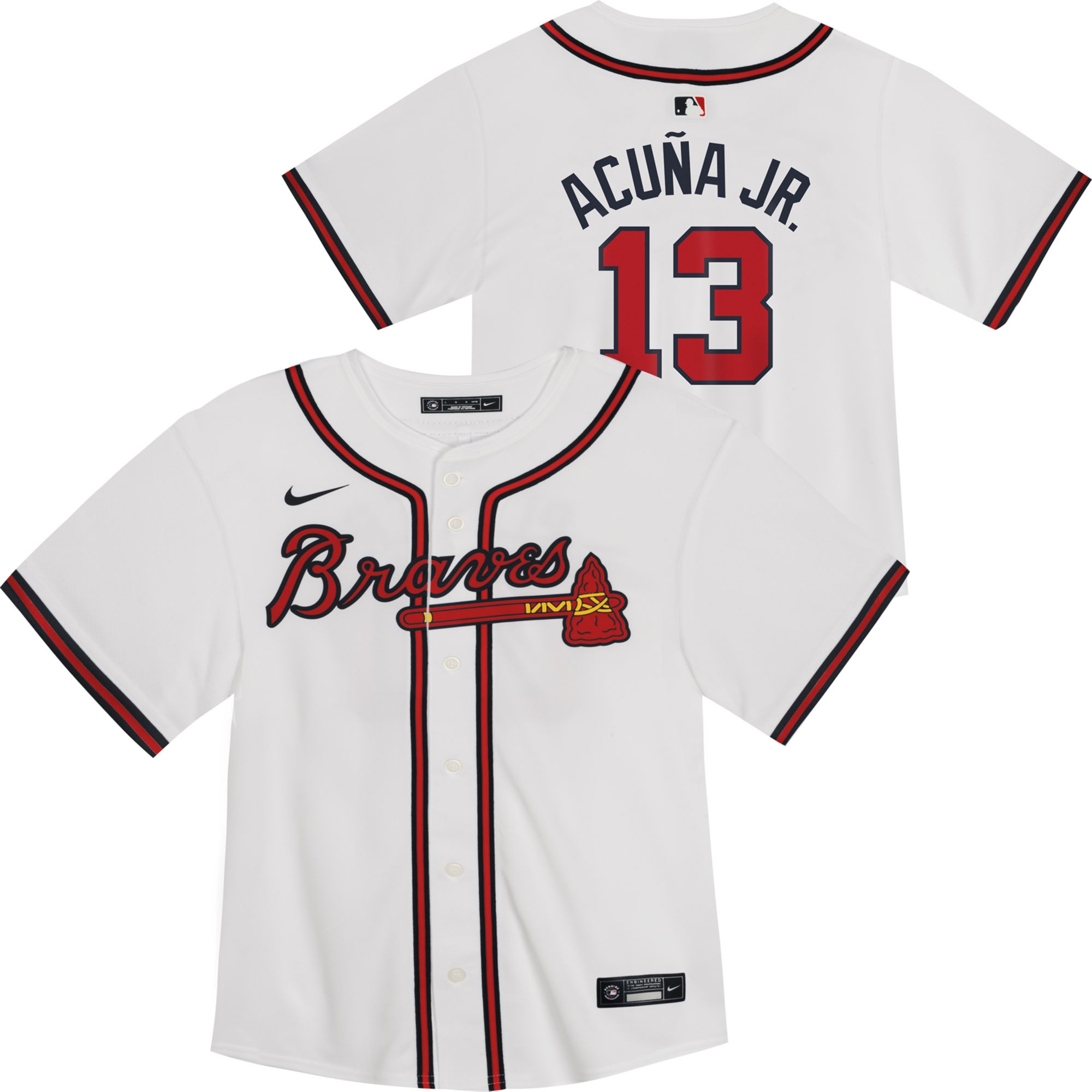 Nike Toddler Atlanta Braves White Ronald Acuña Jr. #13 Home Game Jersey