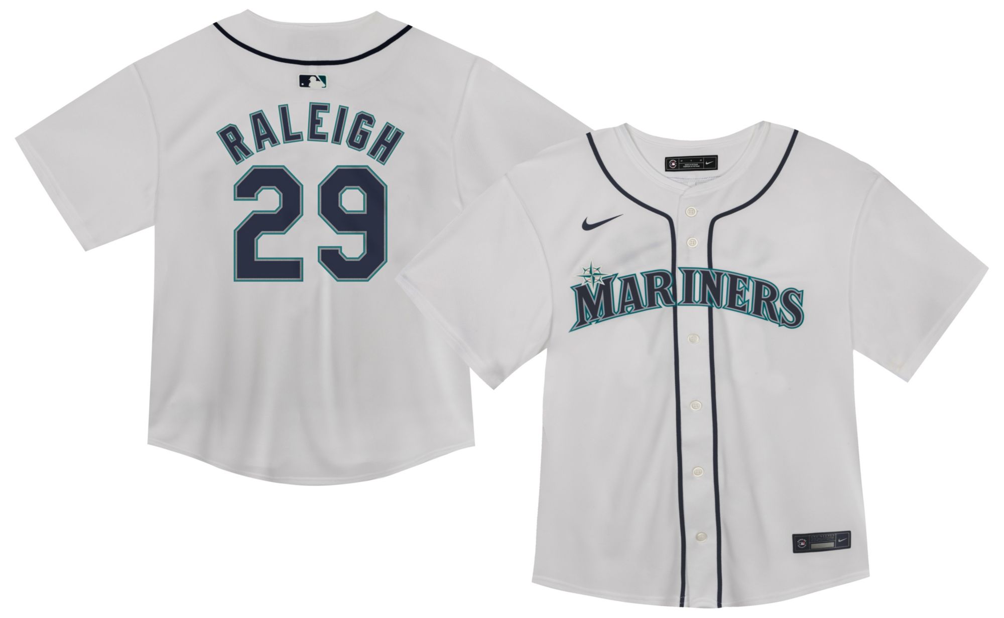 Nike Toddler Seattle Mariners White Cal Raleigh #29 Home Game Jersey