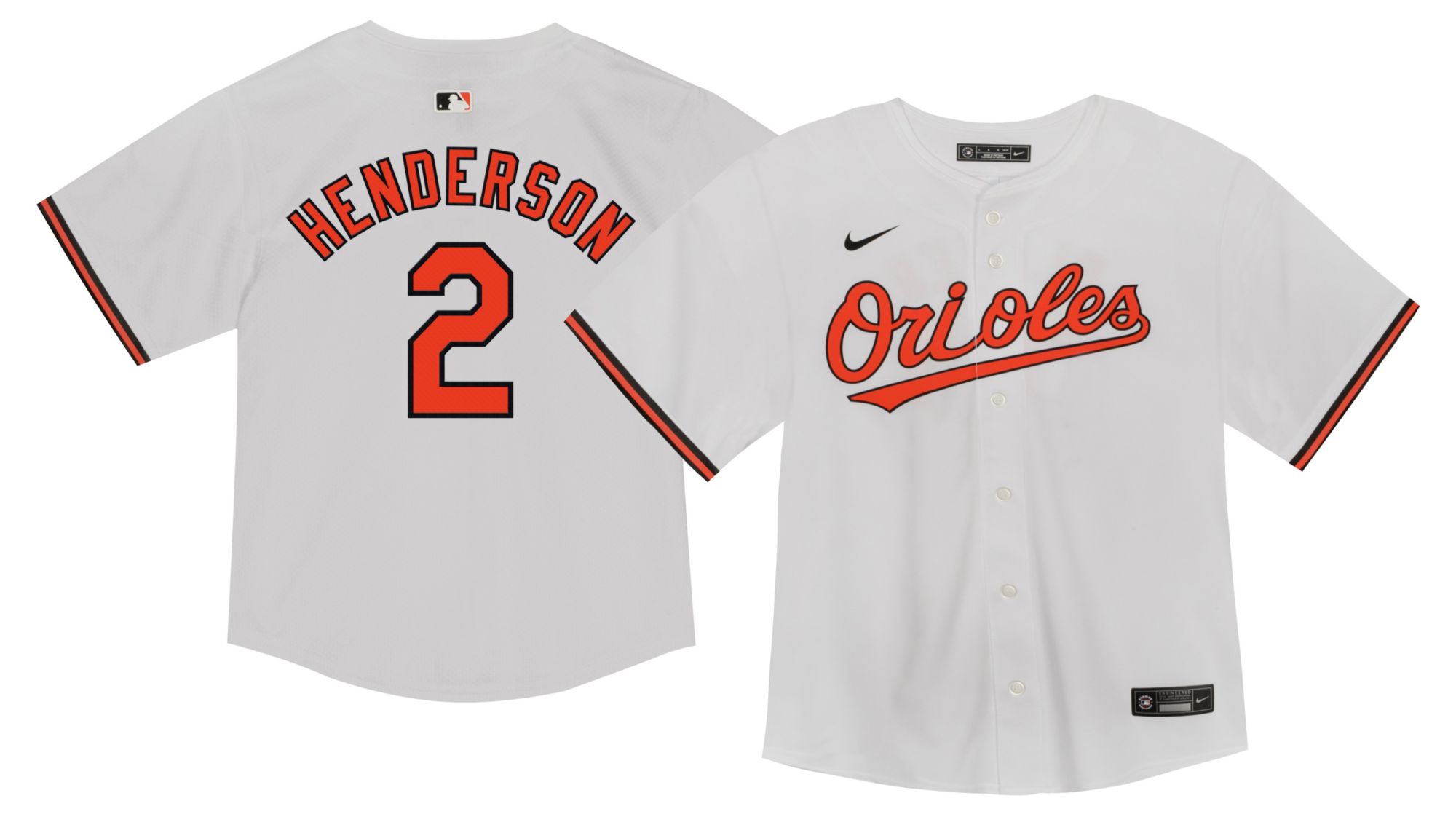 Nike Toddler Baltimore Orioles White Gunnar Henderson #2 Home Game Jersey