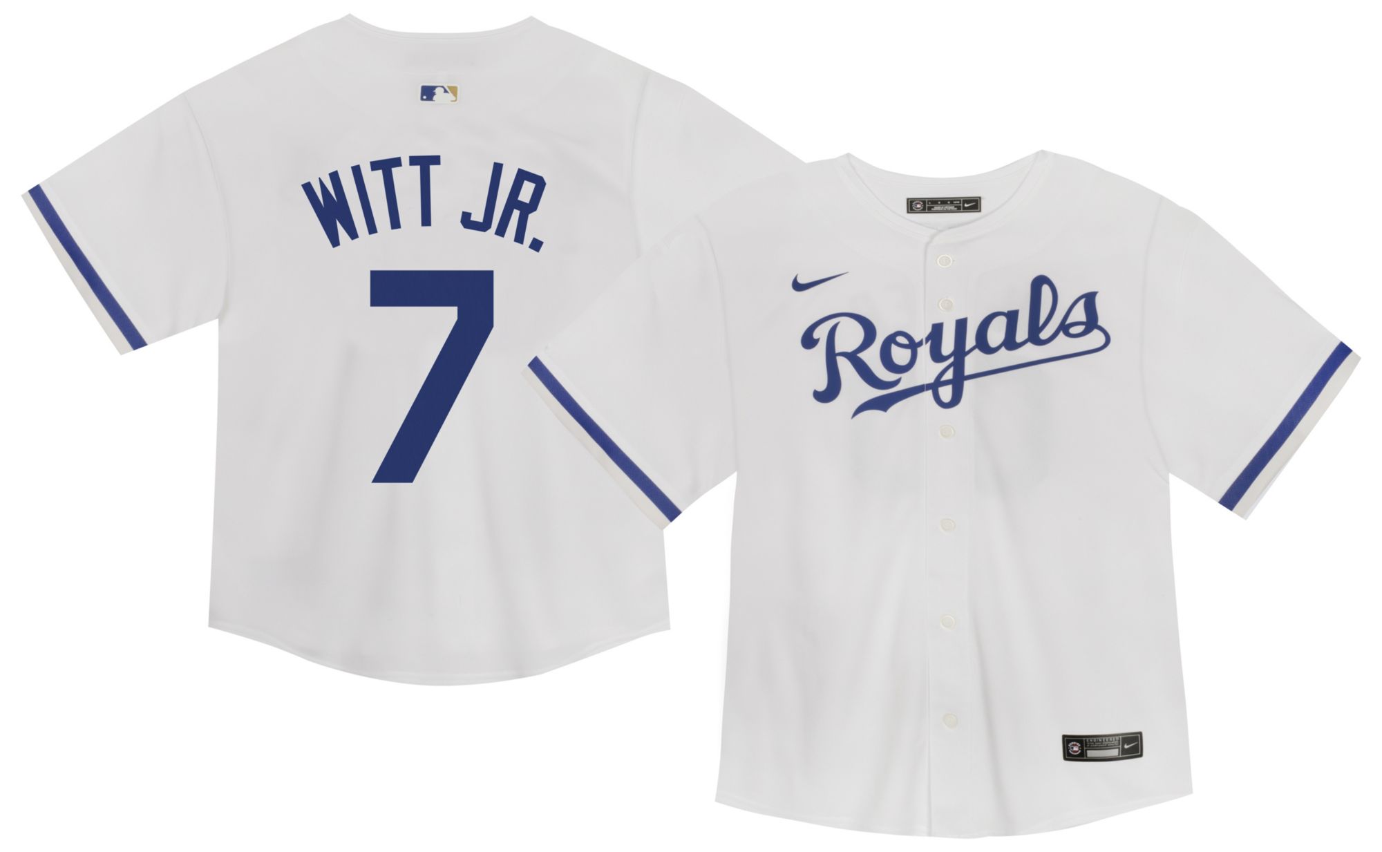 Nike Toddler Kansas City Royals White Bobby Witt Jr. #7 Home Game Jersey
