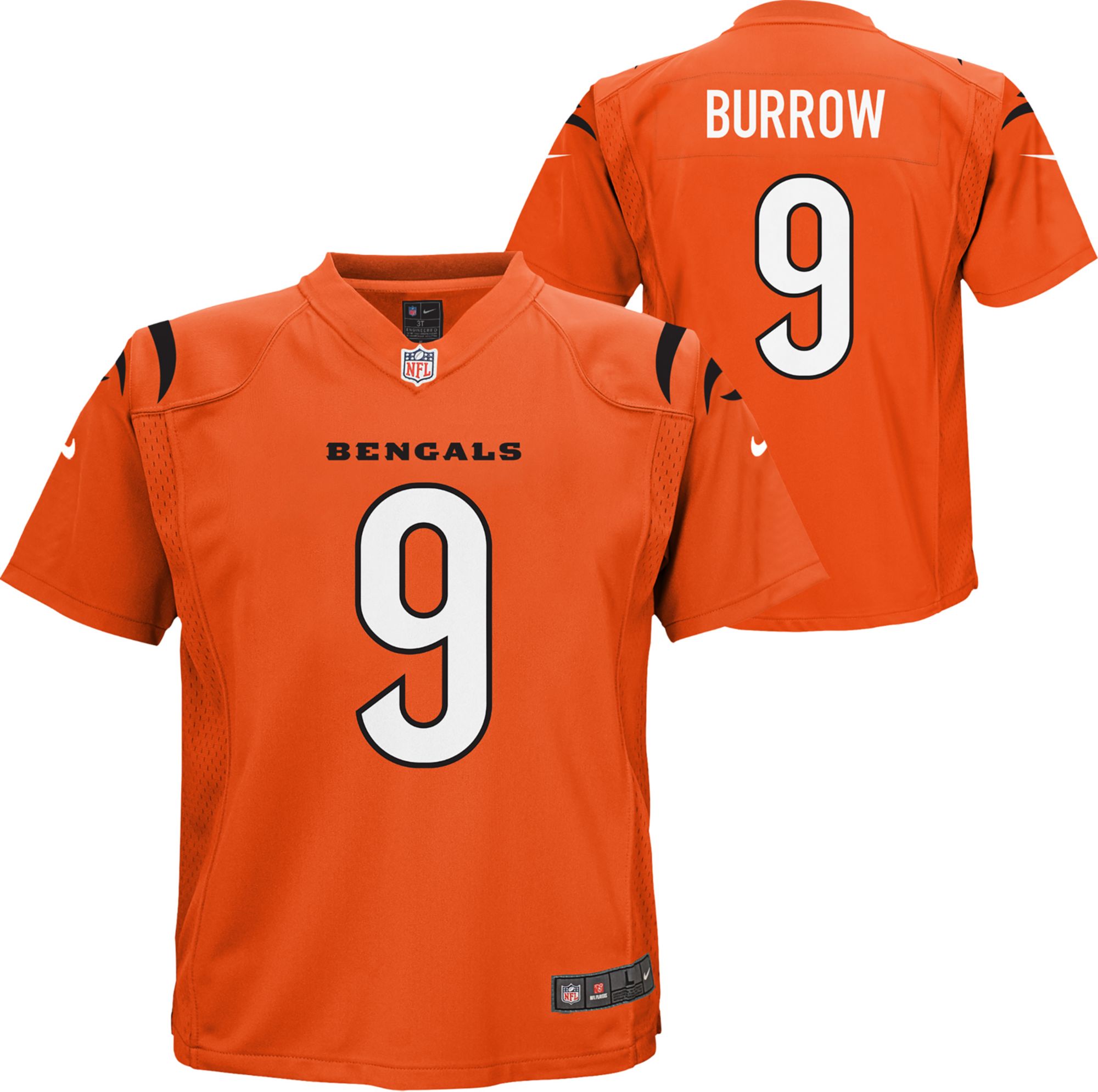 Nike Toddler Cincinnati Bengals Joe Burrow #9 Orange Home Game Jersey