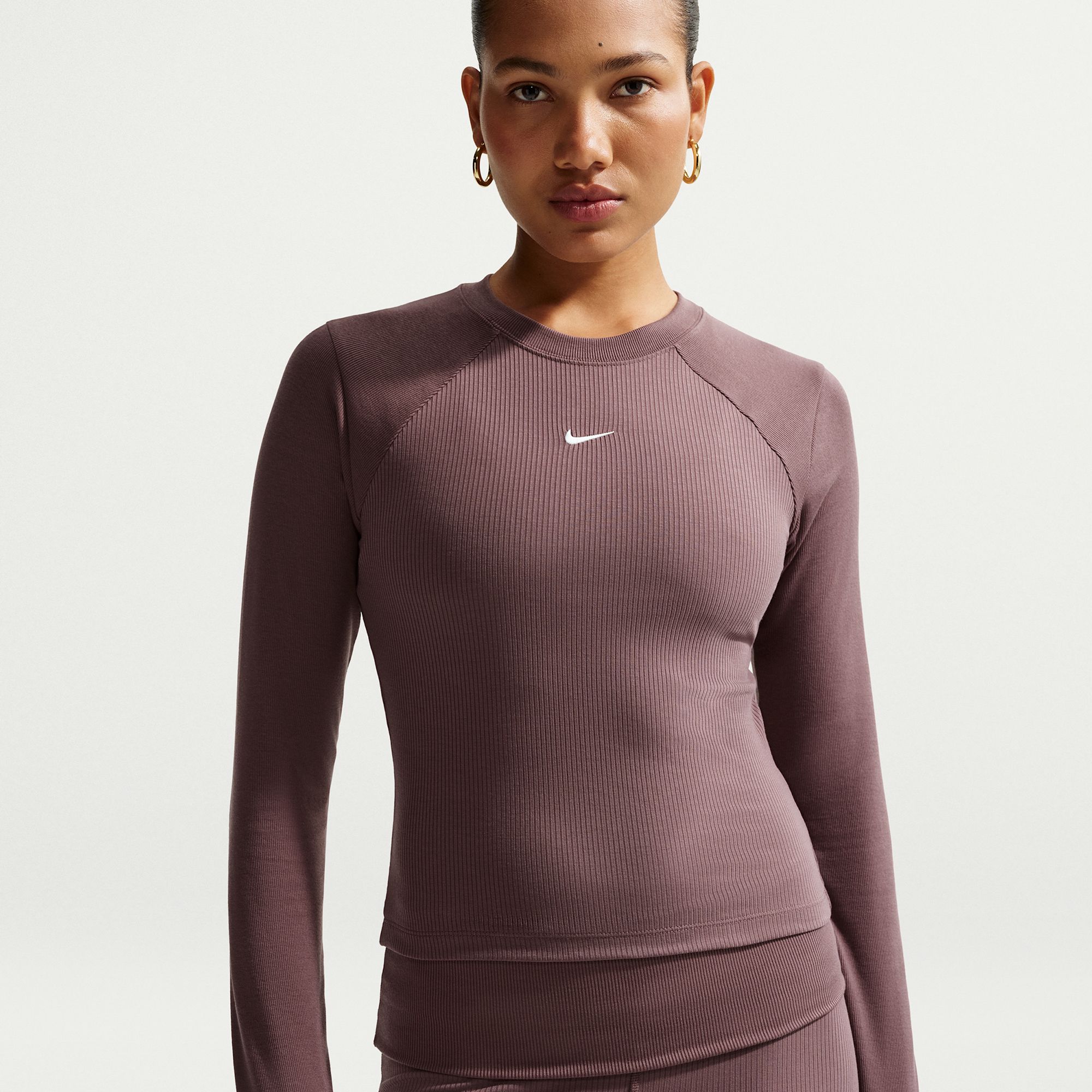 Nike Women's Sportswear Chill Knit Tight Long-Sleeve Ribbed Top