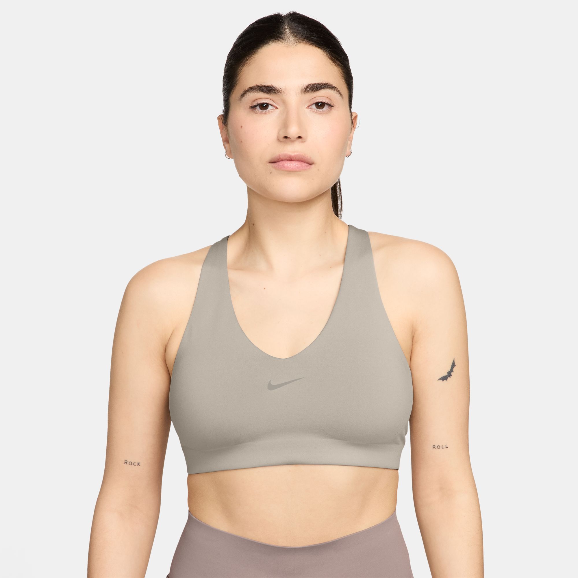 Nike Women's Universa Medium-Support Padded Sport Bra, Cream II/College Grey