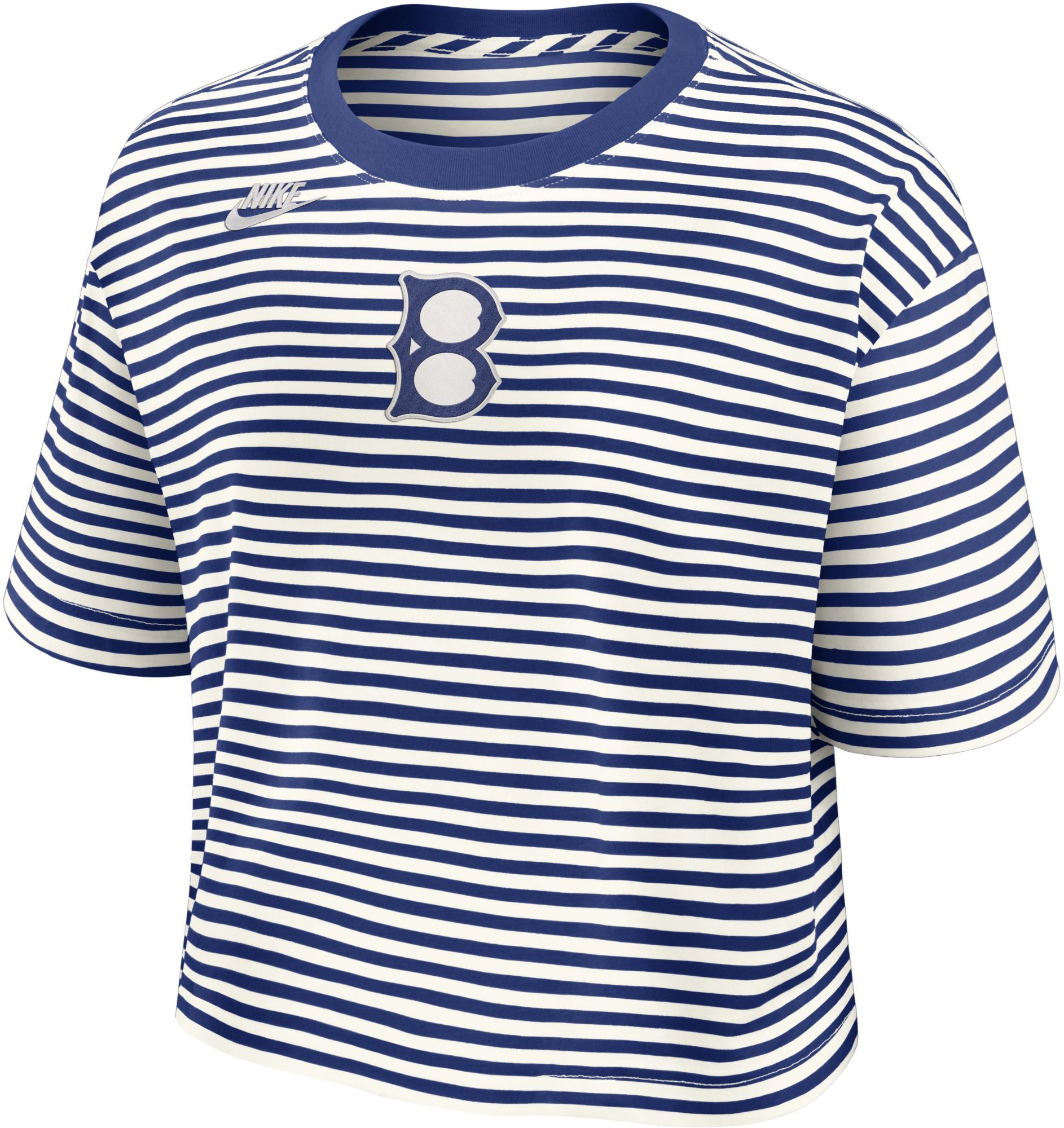 Nike Women's Los Angeles Dodgers Blue Cotton Striped T-Shirt
