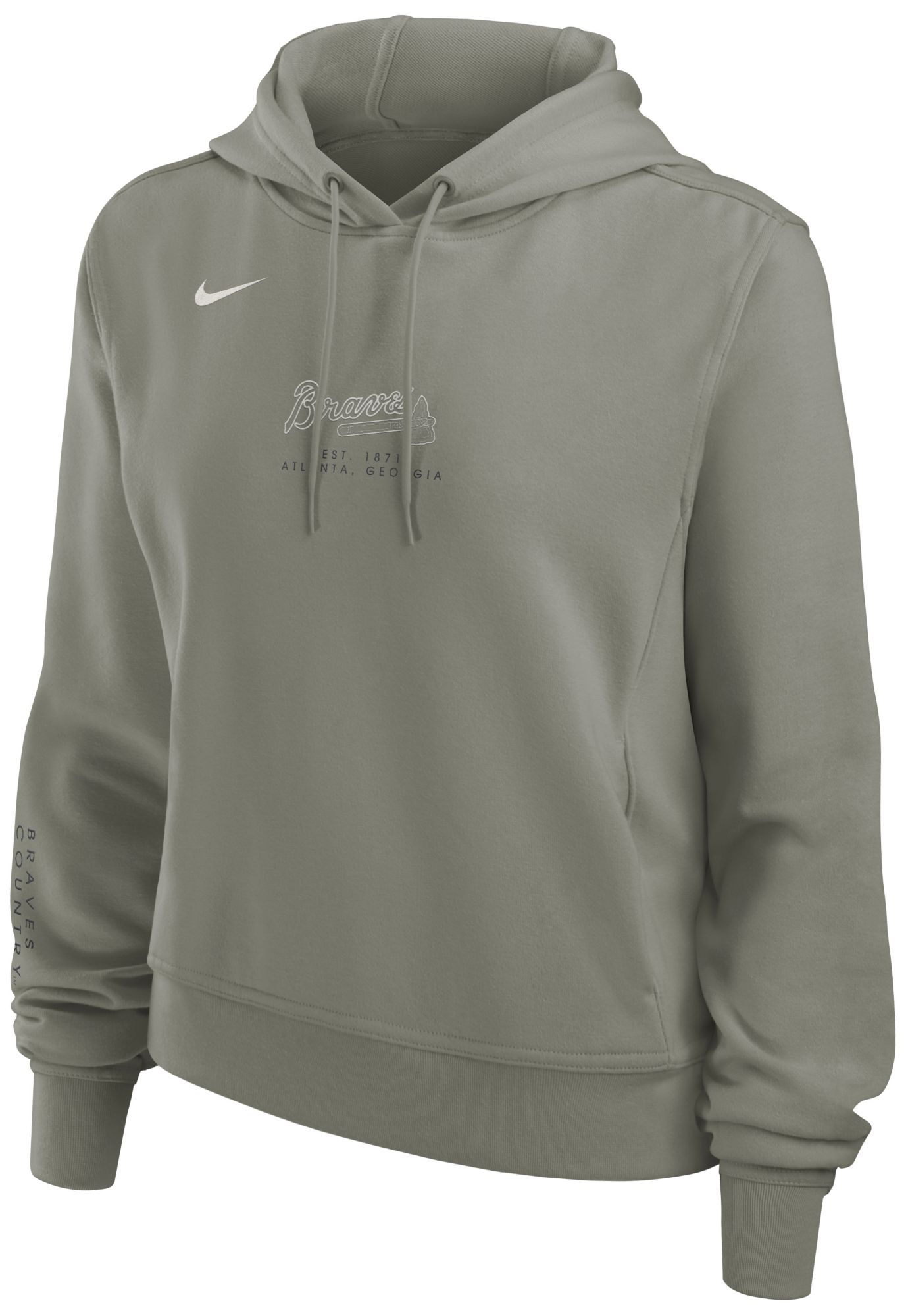 Nike Women's Atlanta Braves Gray Primary Statement Hoodie