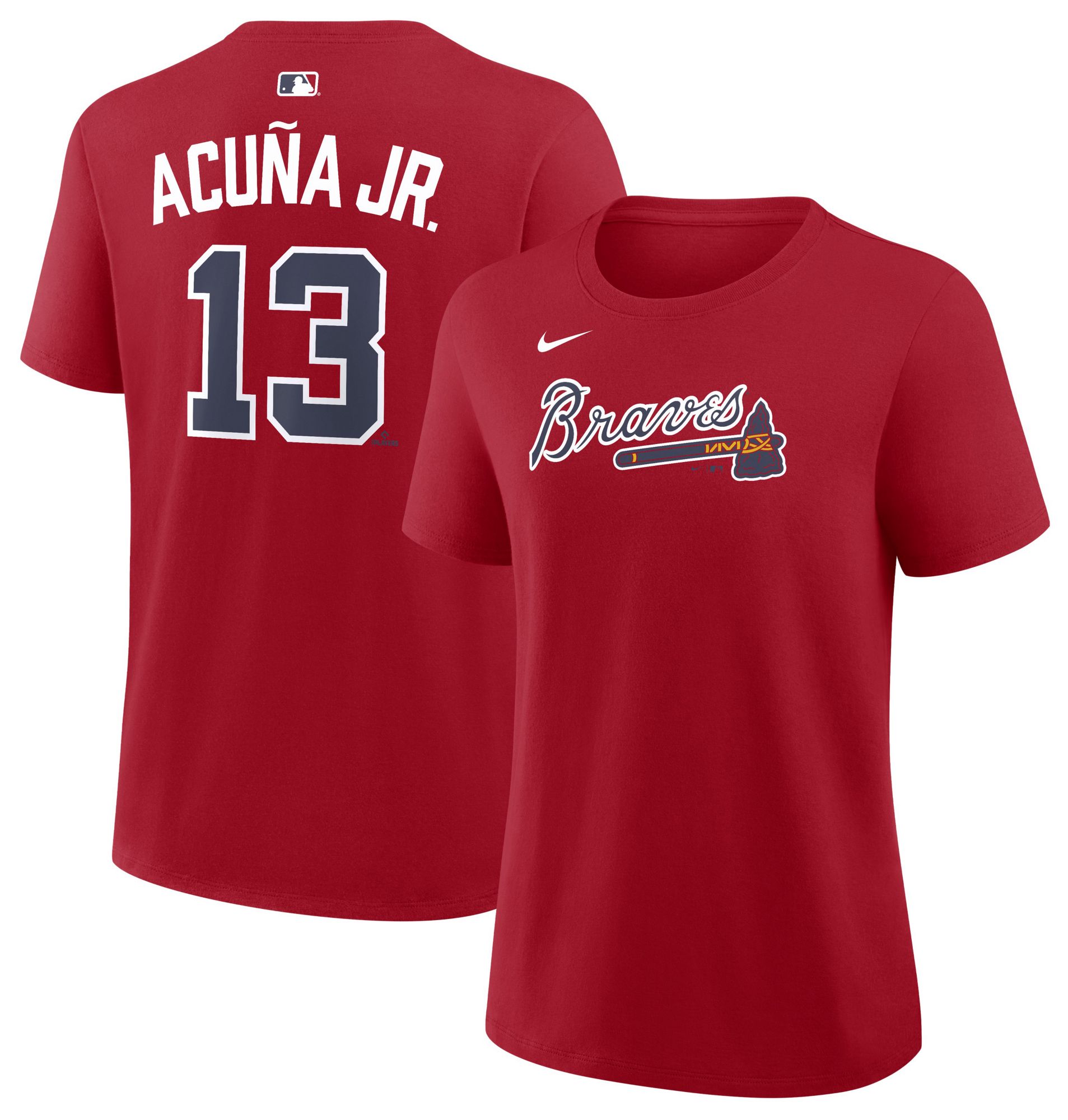 Nike Women's Atlanta Braves Ronald Acuna #13 Red Home T-Shirt