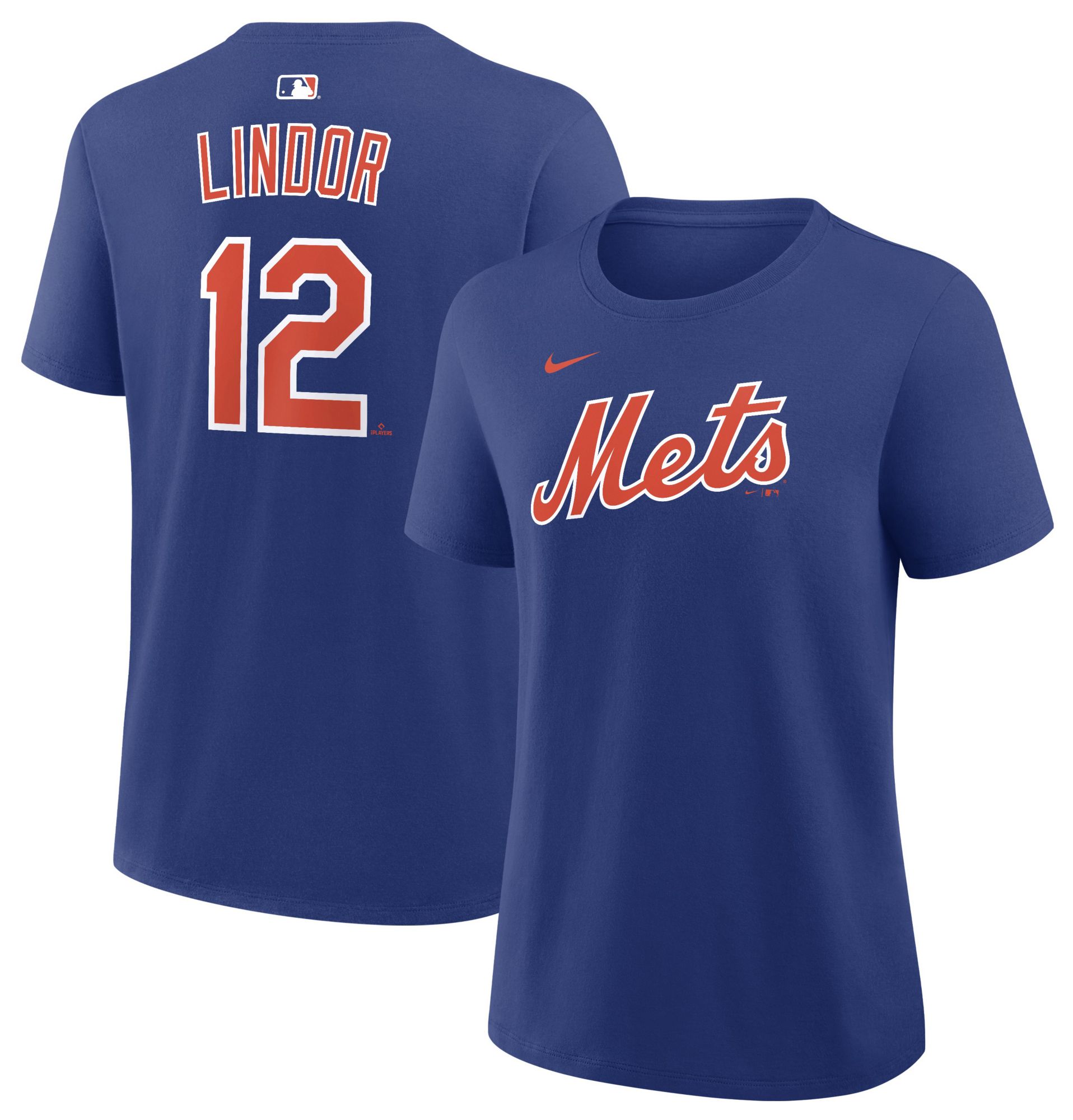 Nike Women's New York Mets Francisco Lindor #12 Blue Home T-Shirt