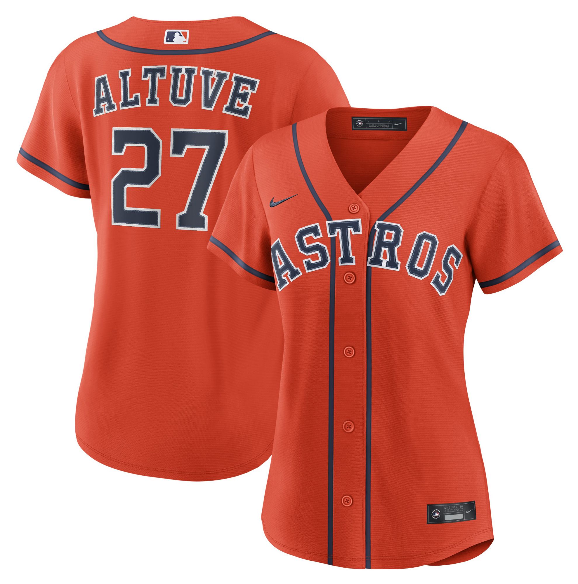 Nike Women's Houston Astros Jose Altuve #27 Orange Alternate Replica Jersey