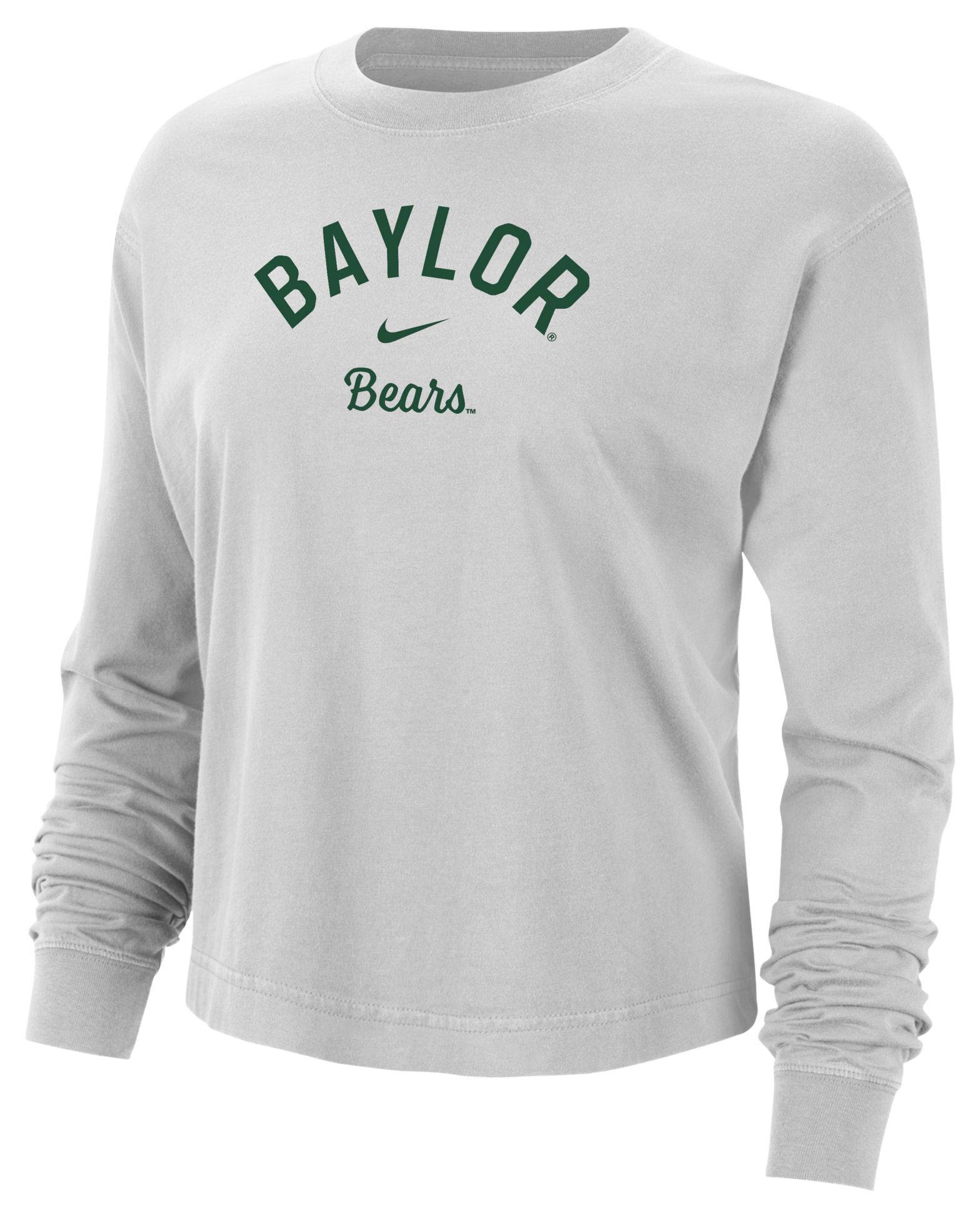 Nike Women's Baylor Bears Neutral Gray Boxy Long Sleeve Shirt