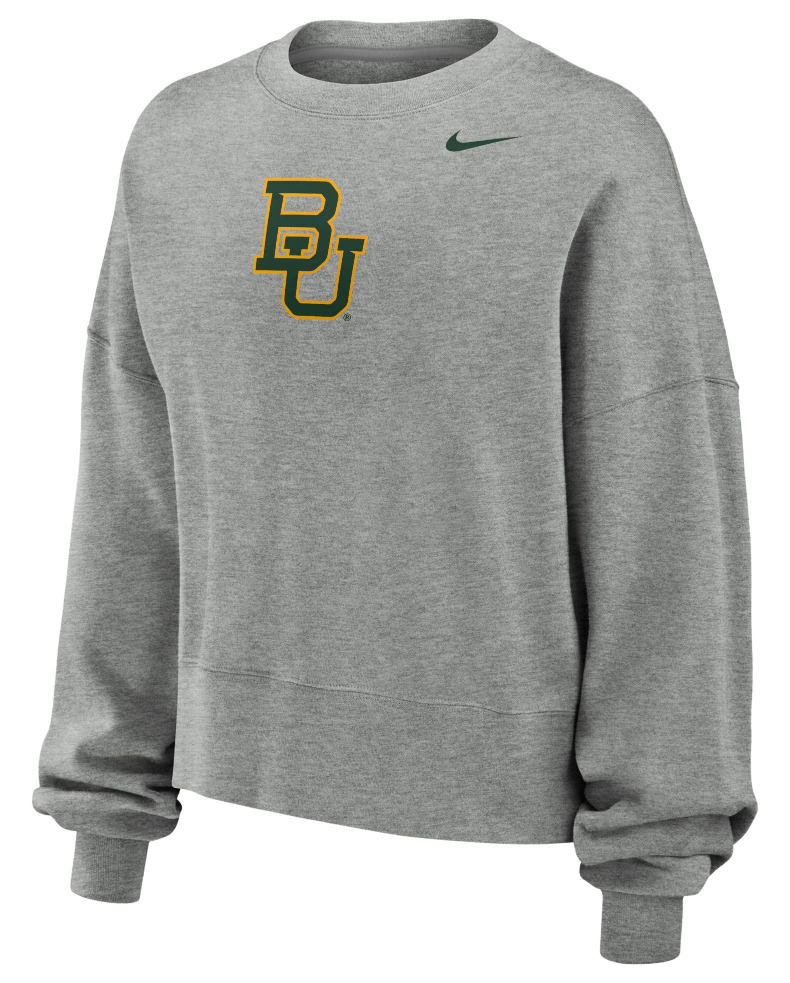 Nike Women's Baylor Bears Dark Gray Heather Phoenix Fleece Crewneck Sweatshirt