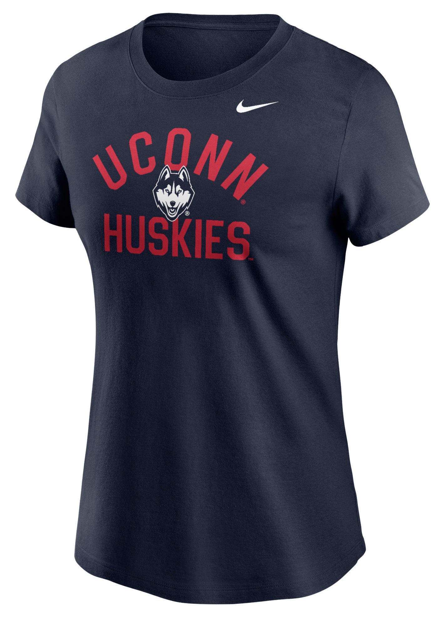 Nike Women's UConn Huskies College Navy Cotton T-Shirt