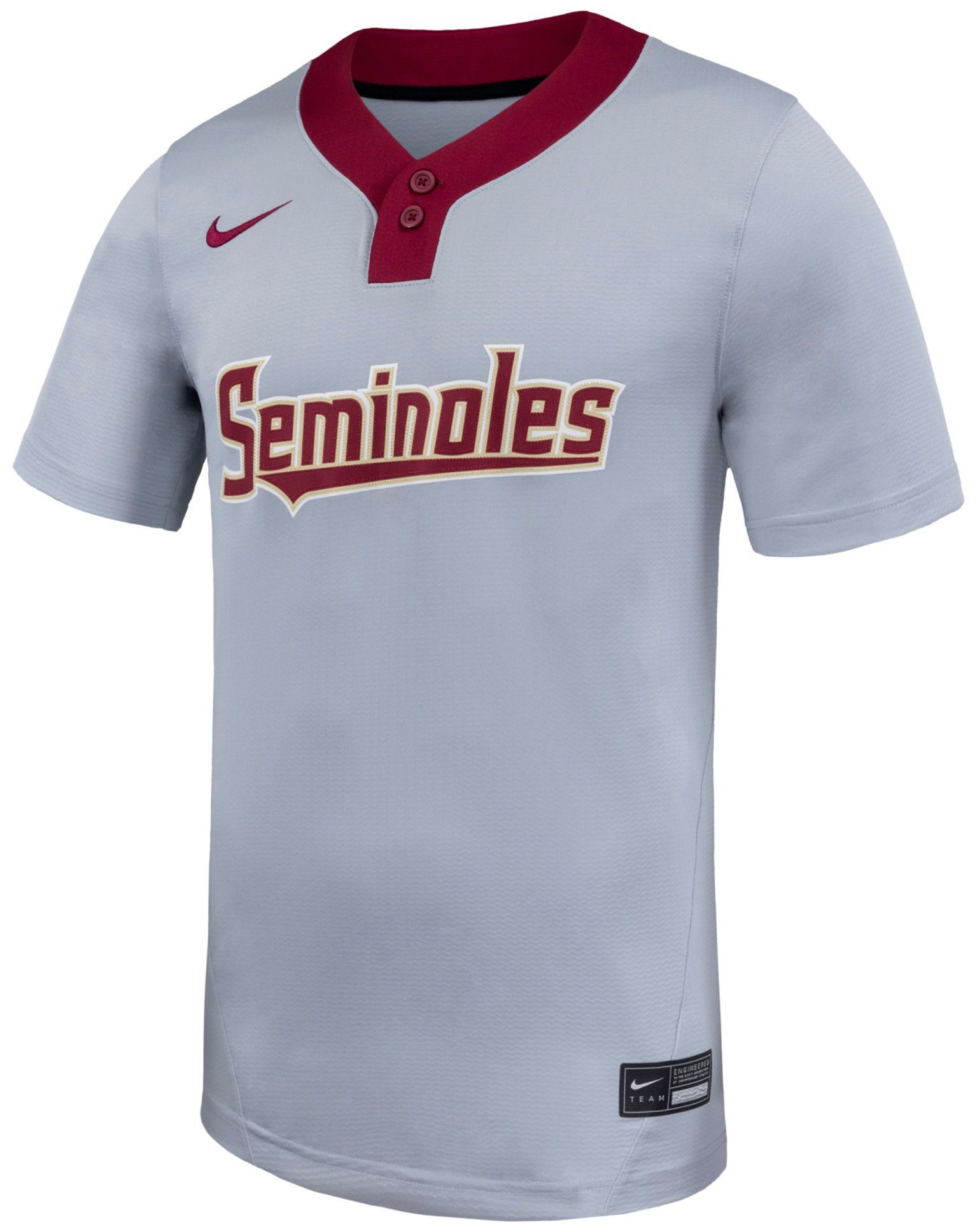 Nike Women's Florida State Seminoles Grey Two Button Replica Softball Jersey