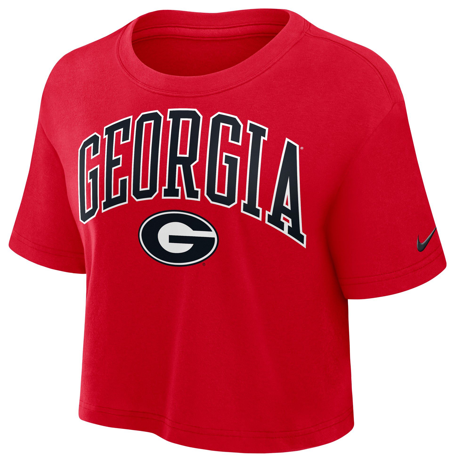 Nike Women's Georgia Bulldogs University Red Arch Cropped T-Shirt