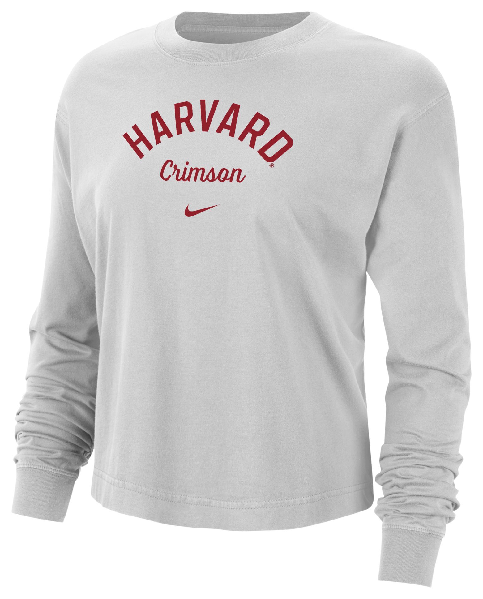 Nike Women's Harvard Crimson Neutral Gray Boxy Long Sleeve Shirt