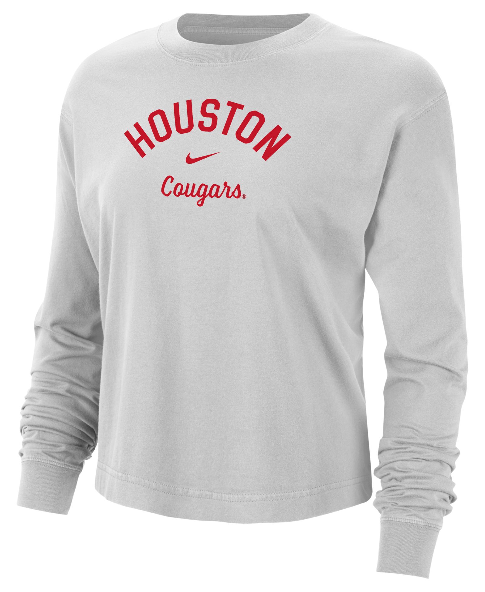 Nike Women's Houston Cougars Neutral Gray Boxy Long Sleeve Shirt