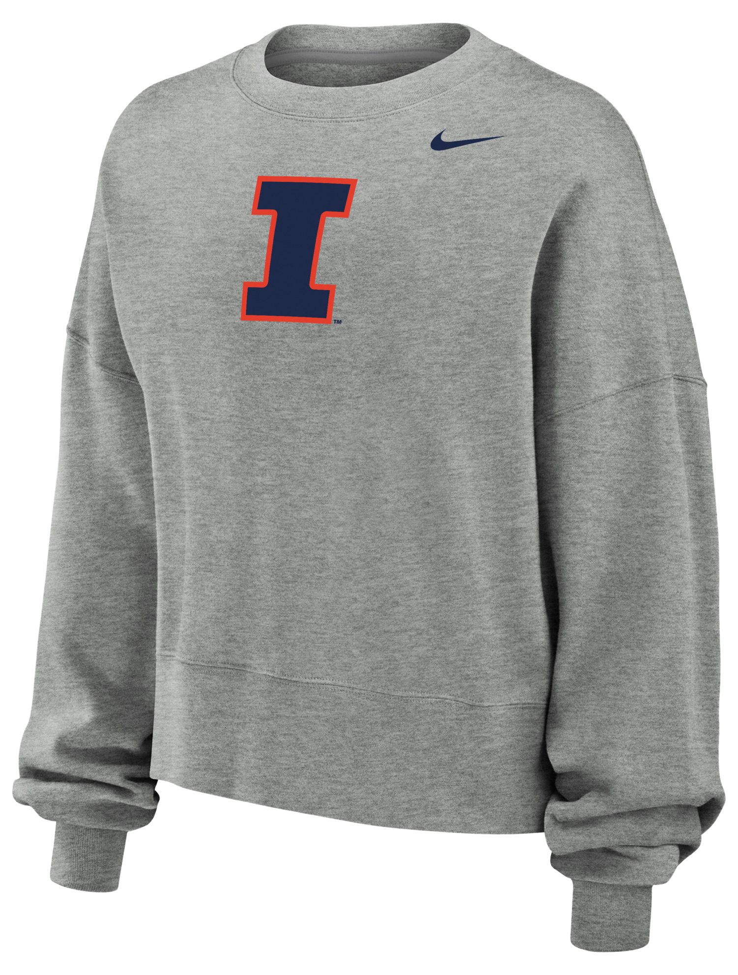 Nike Women's Illinois Fighting Illini Dark Gray Heather Phoenix Fleece Crewneck Sweatshirt