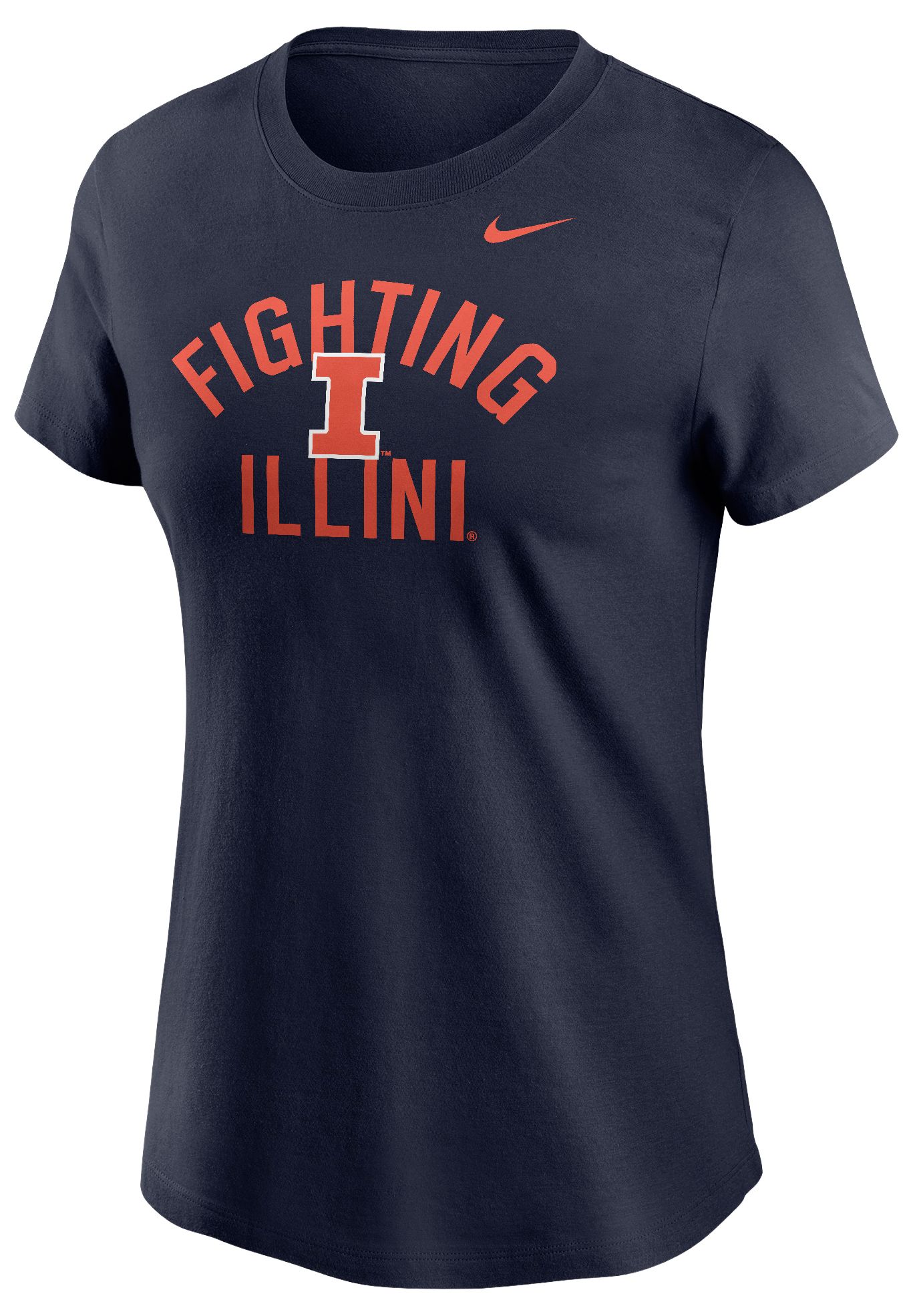 Nike Women's Illinois Fighting Illini College Navy Cotton T-Shirt