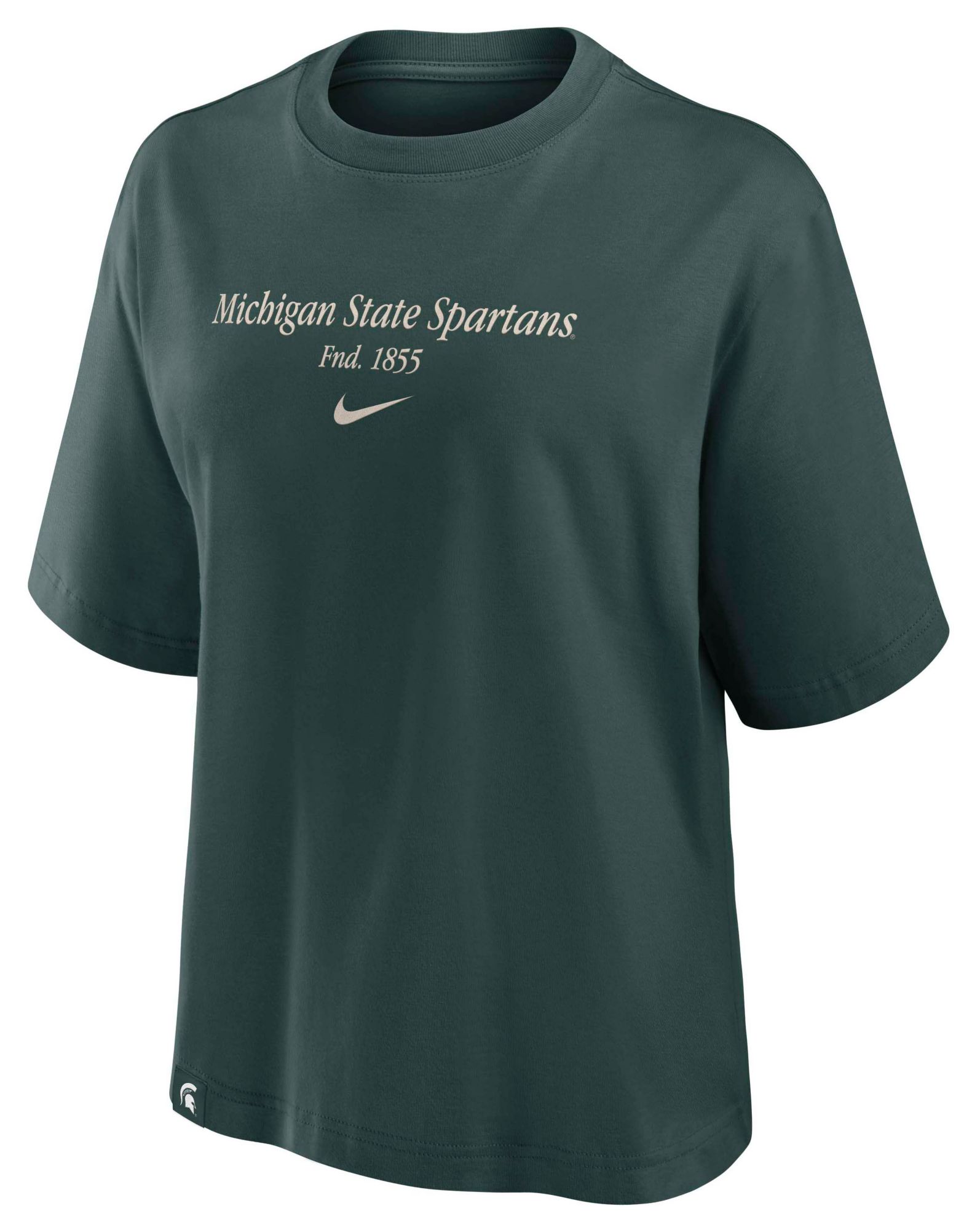 Nike Women's Michigan State Spartans Pro Green Tag Box T-Shirt