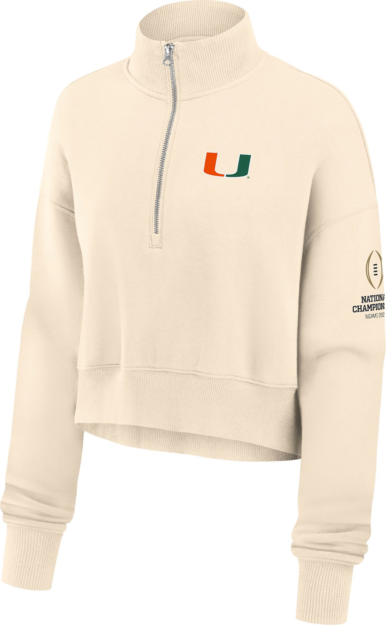 NCAA Women's 2026 National Championship Bound Miami Hurricanes Cropped Quarter-Zip