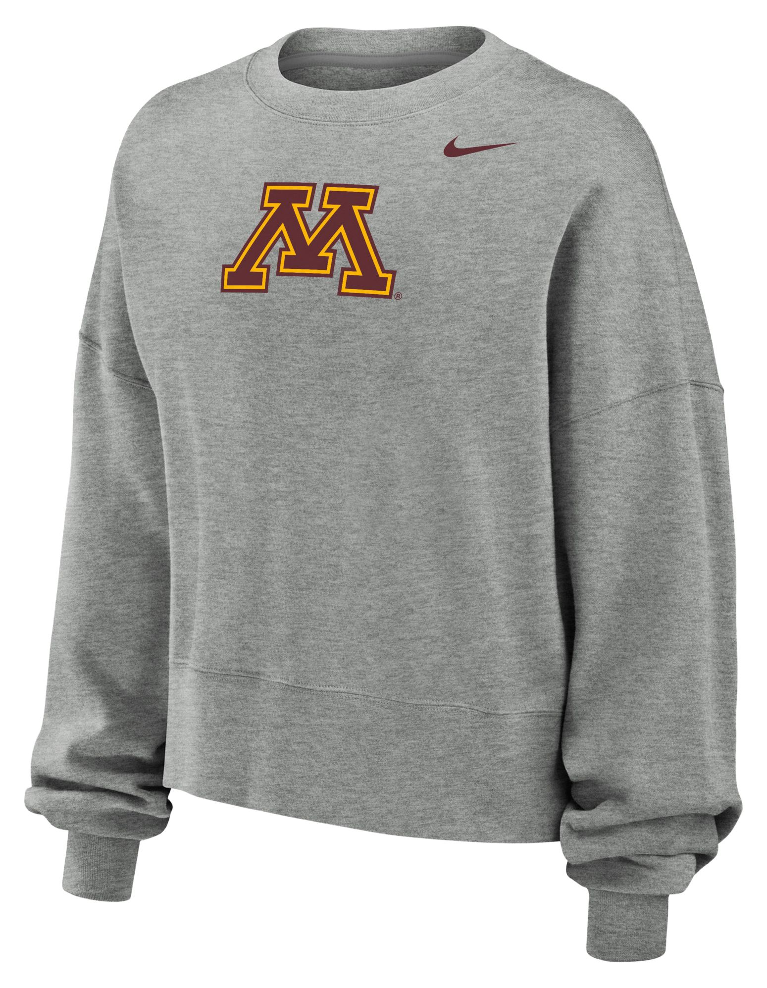 Nike Women's Minnesota Golden Gophers Dark Gray Heather Phoenix Fleece Crewneck Sweatshirt