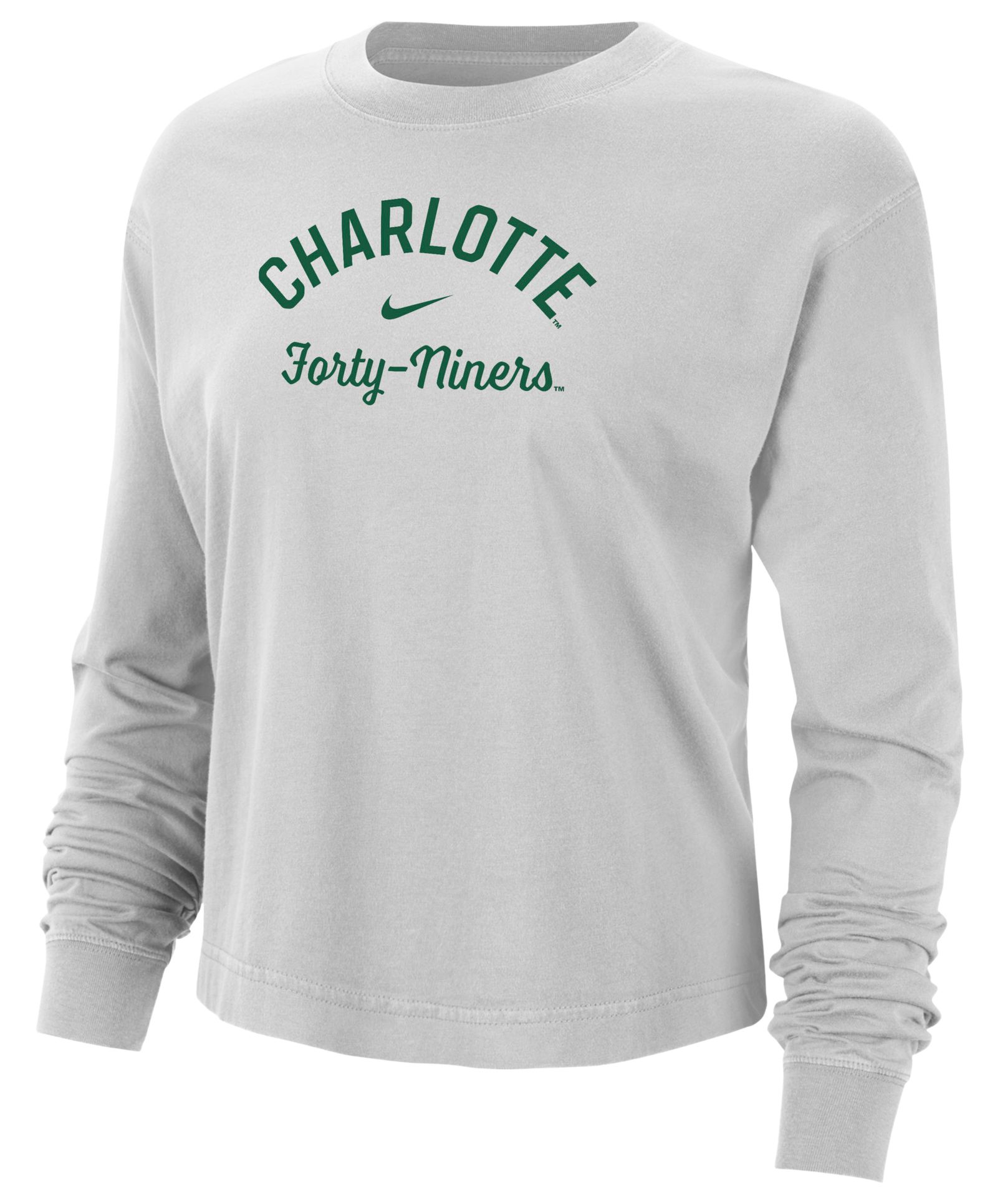Nike Women's Charlotte 49ers Neutral Gray Boxy Long Sleeve Shirt