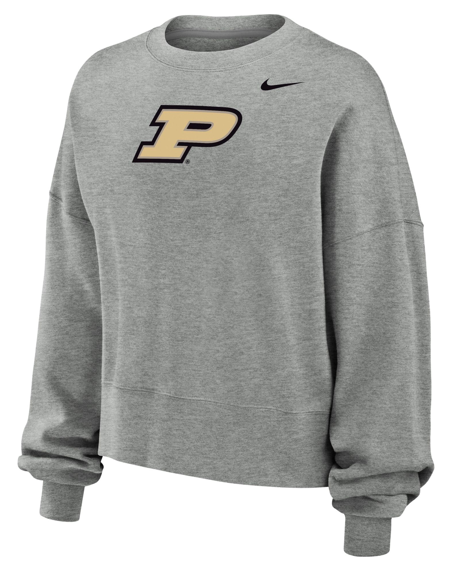Nike Women's Purdue Boilermakers Dark Gray Heather Phoenix Fleece Crewneck Sweatshirt