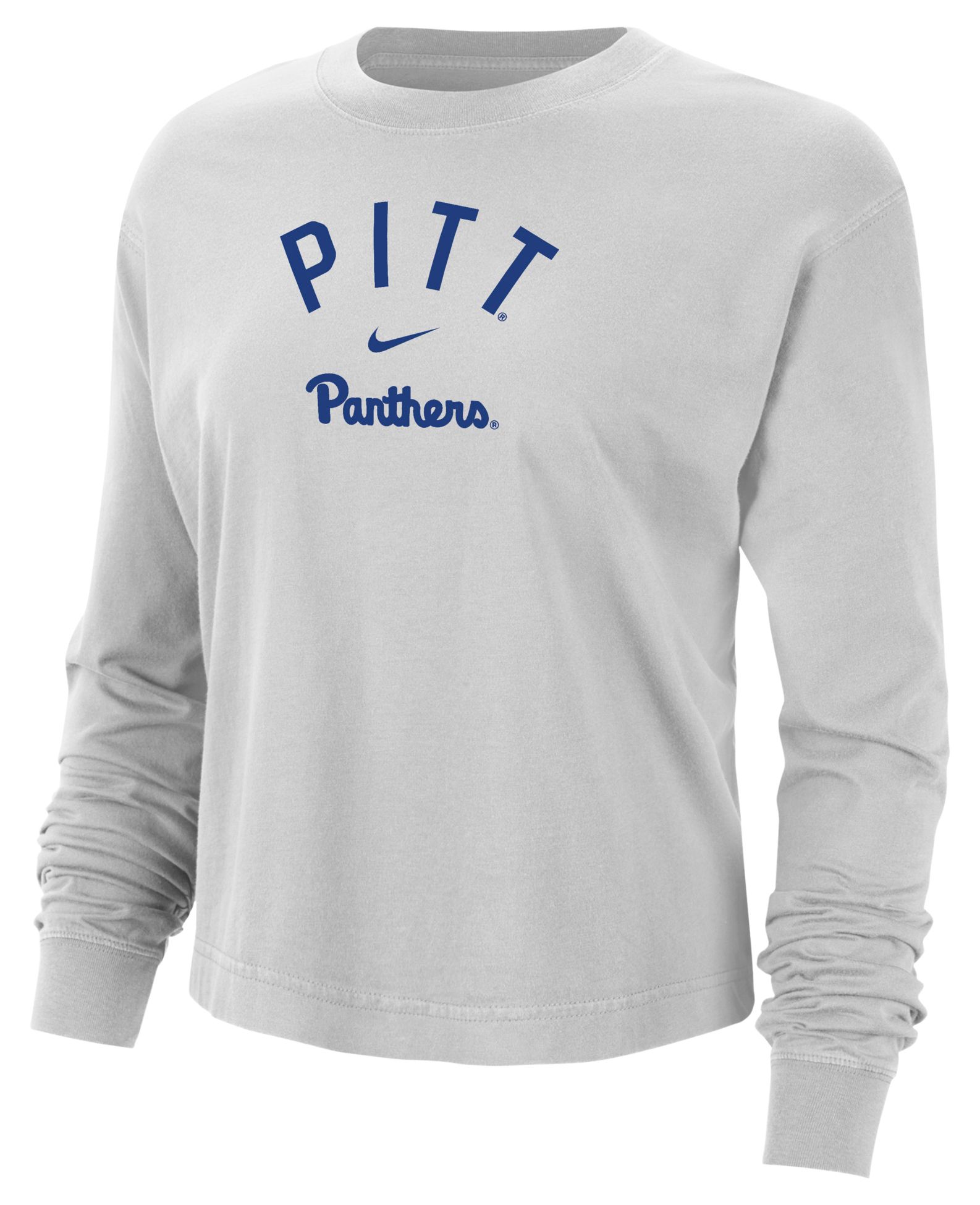Nike Women's Pitt Panthers Neutral Gray Boxy Long Sleeve Shirt