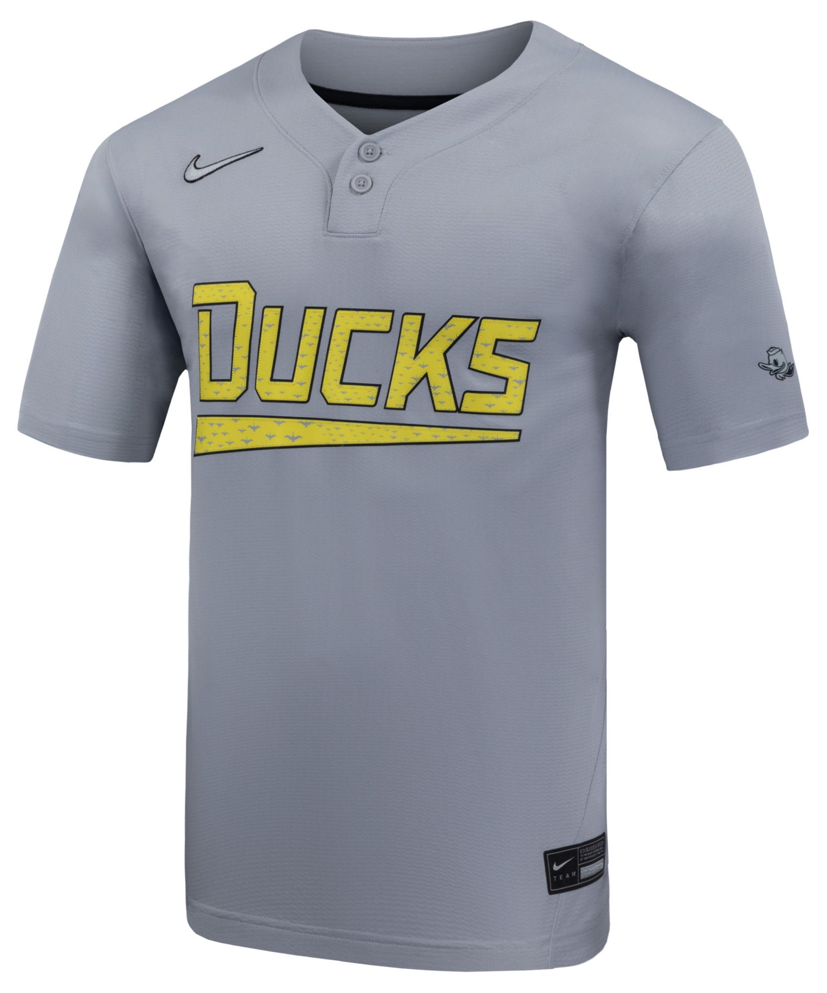 Nike Women's Oregon Ducks Grey Two Button Replica Softball Jersey
