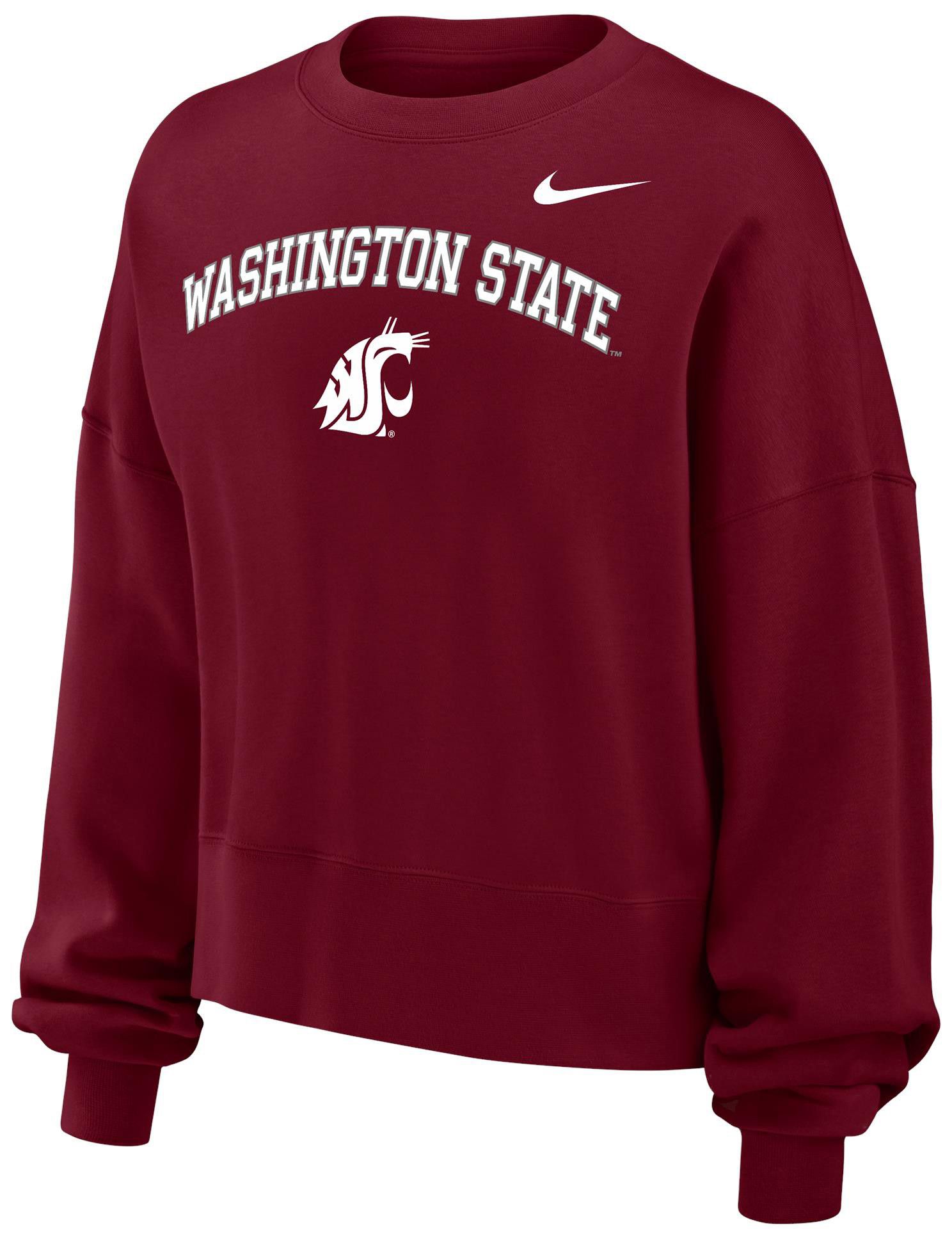 Nike Women's Washington State Cougars Crimson Phoenix Fleece Crew Pullover Sweatshirt