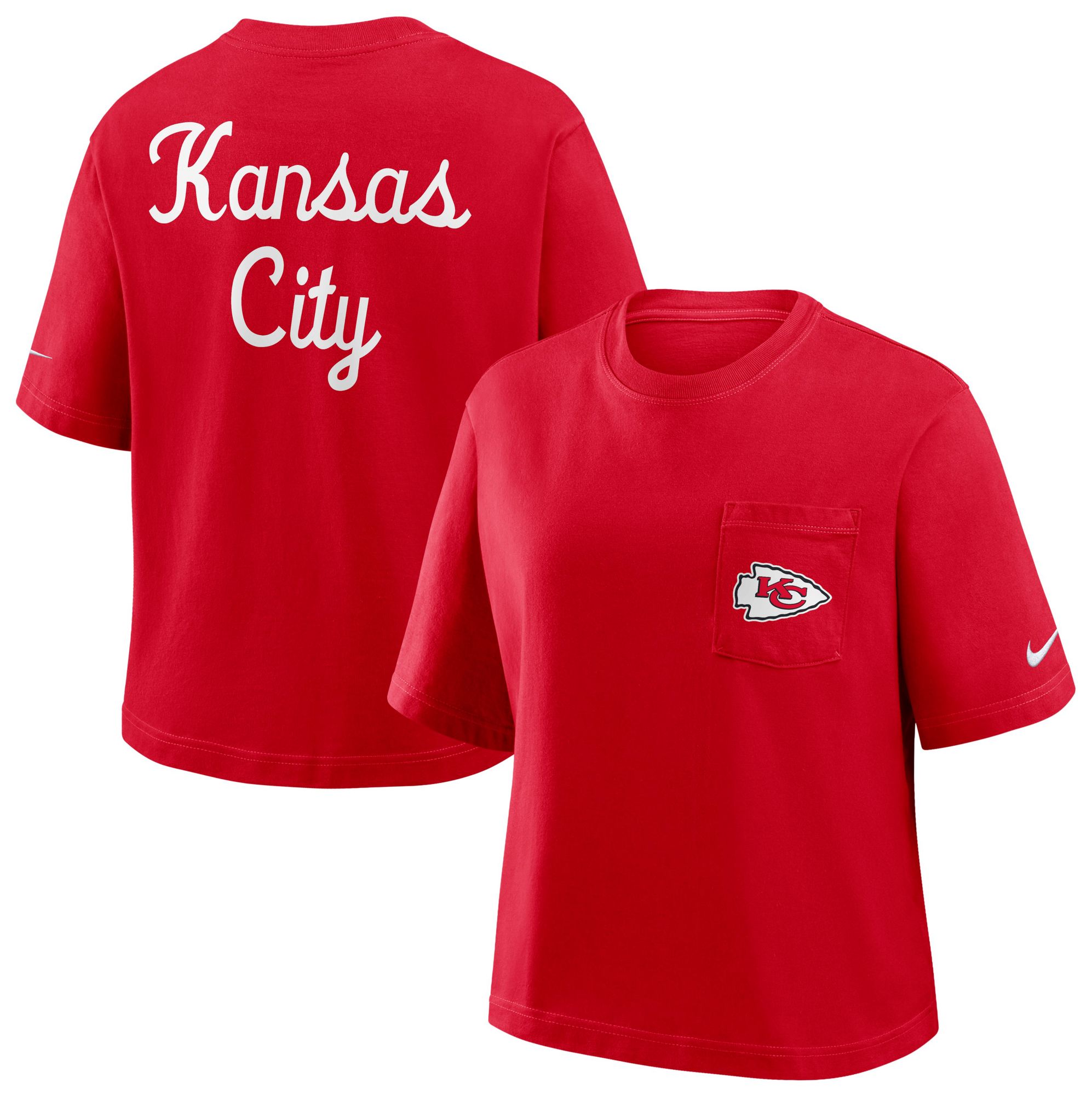 Nike Women's Kansas City Chiefs University Red Rewind Pocket T-Shirt