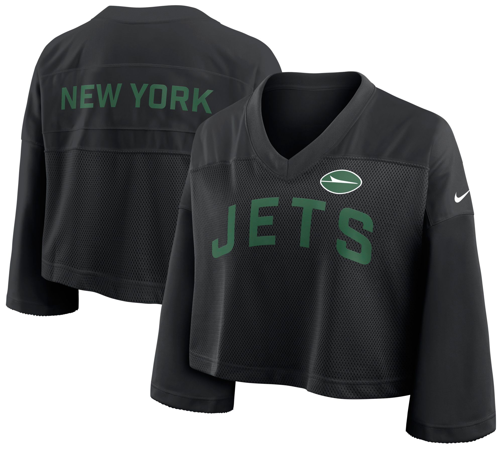 Nike Women's New York Jets Black Cropped Replica Jersey