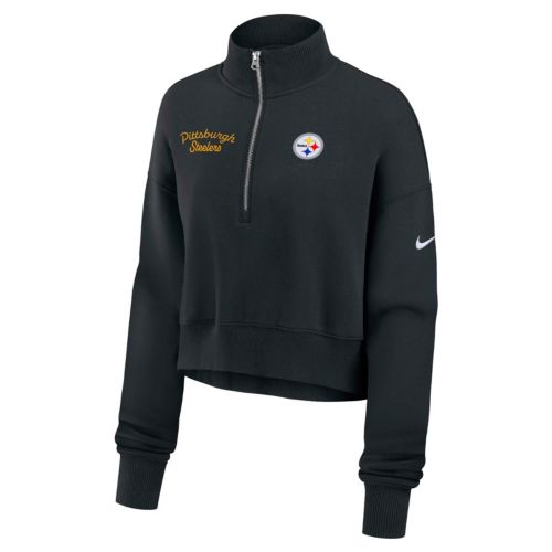 Nike Women's Pittsburgh Steelers Black Phoenix Logo Crew Pullover