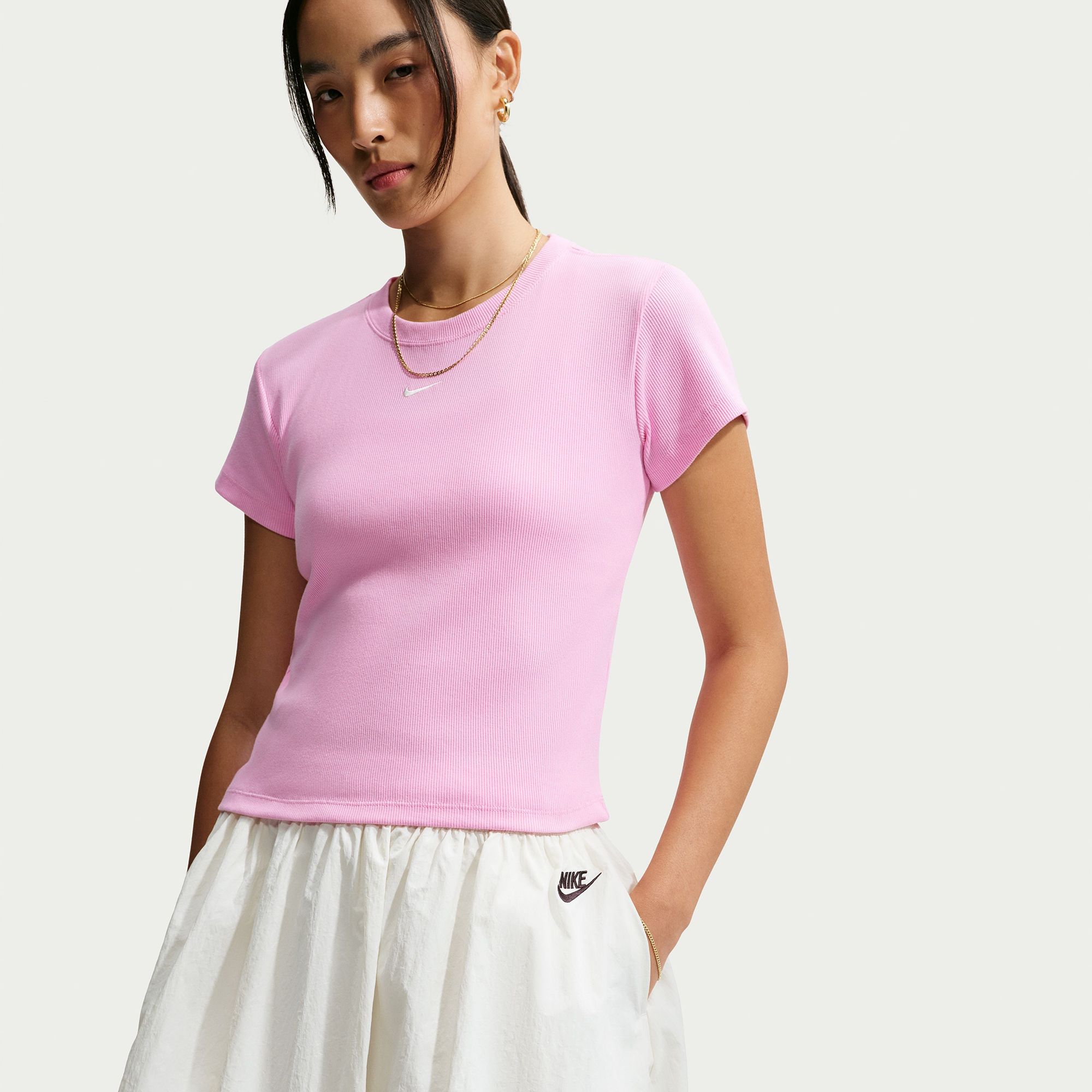 Nike Women's Sportswear Tight Ribbed Short-Sleeve T-Shirt