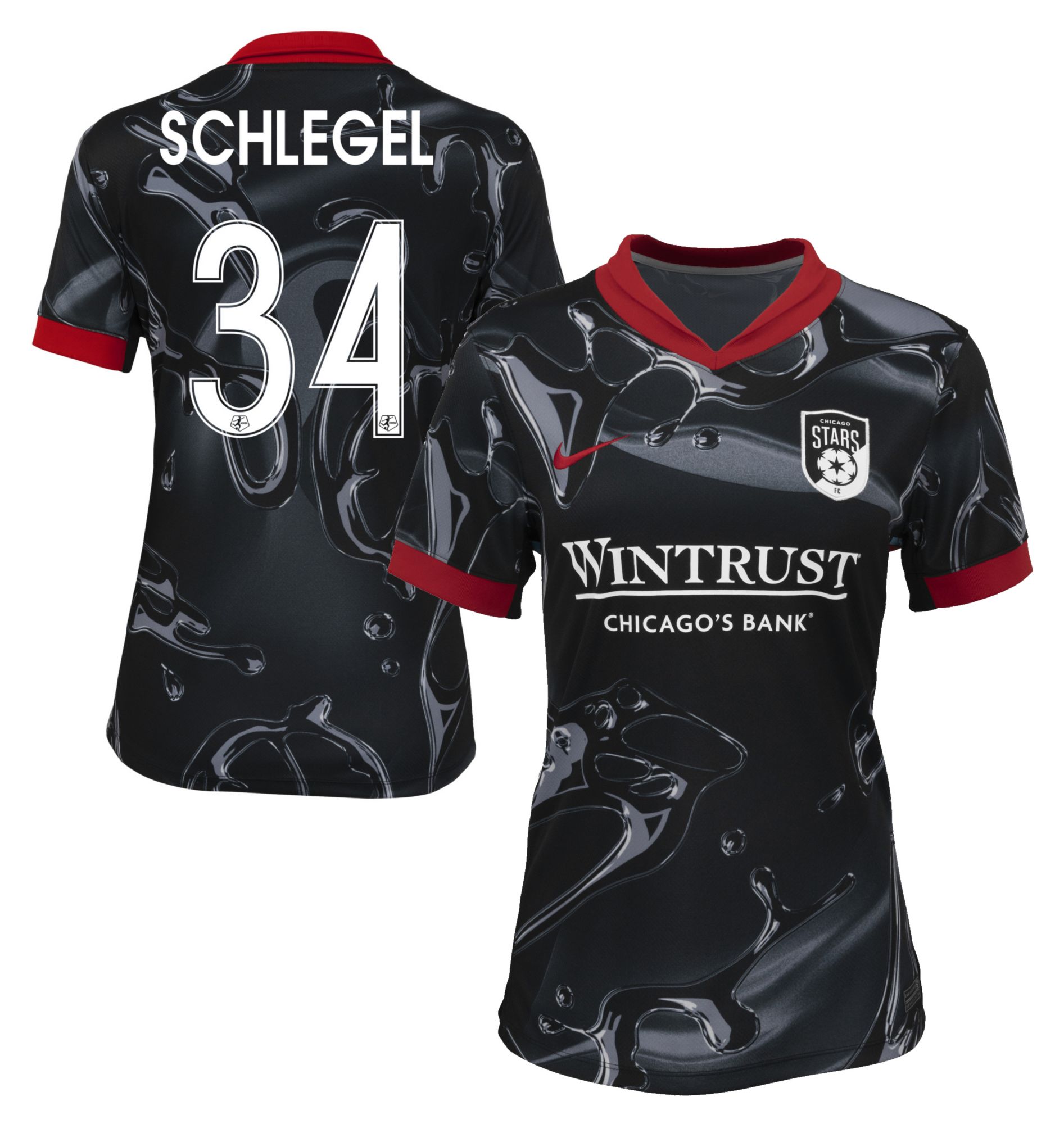 Nike Women's Chicago Stars Allyson Schlegel #34 Black Away Replica Jersey