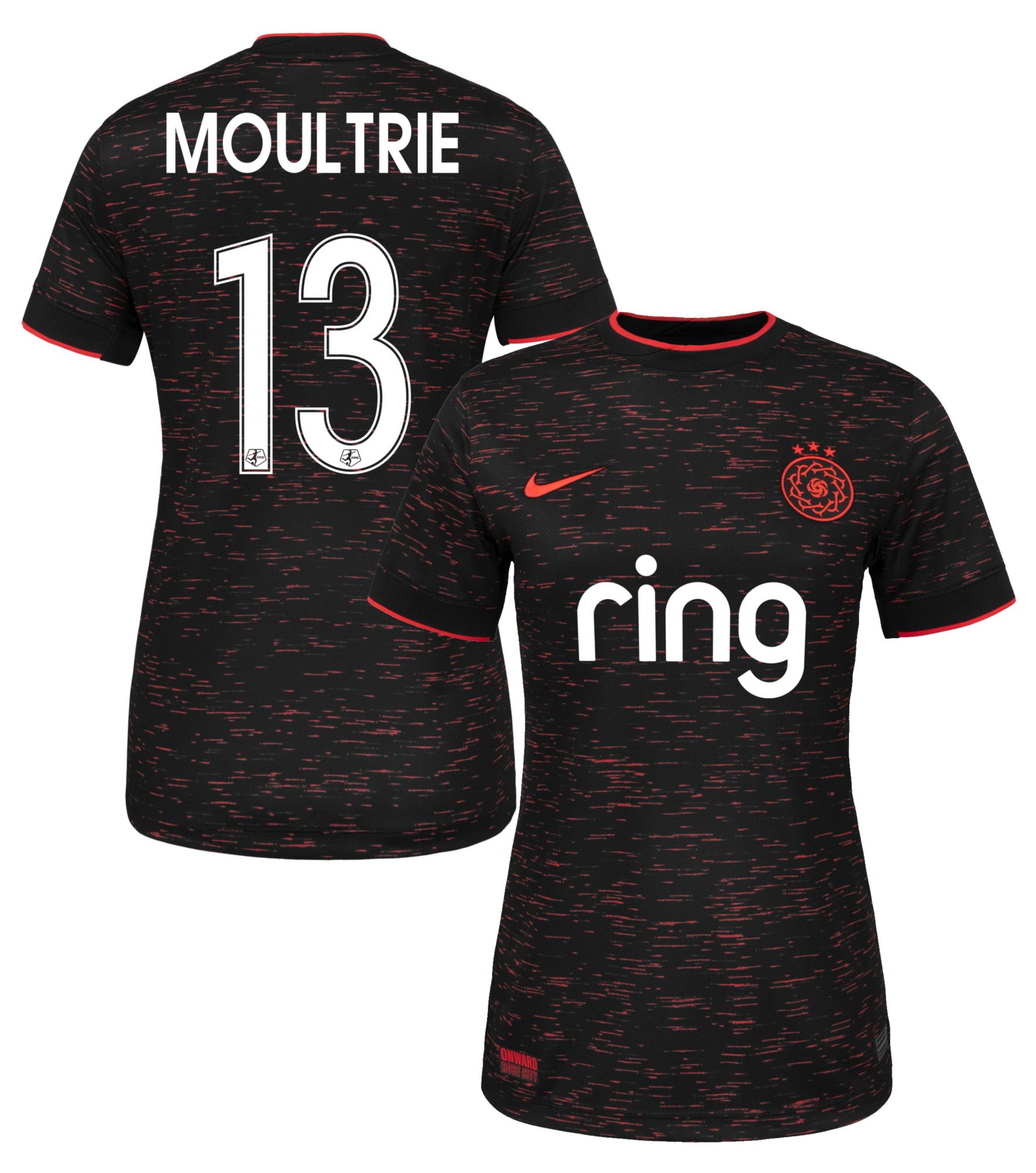 Nike Women's Portland Thorns Olivia Moultrie #13 Black Away Replica Jersey