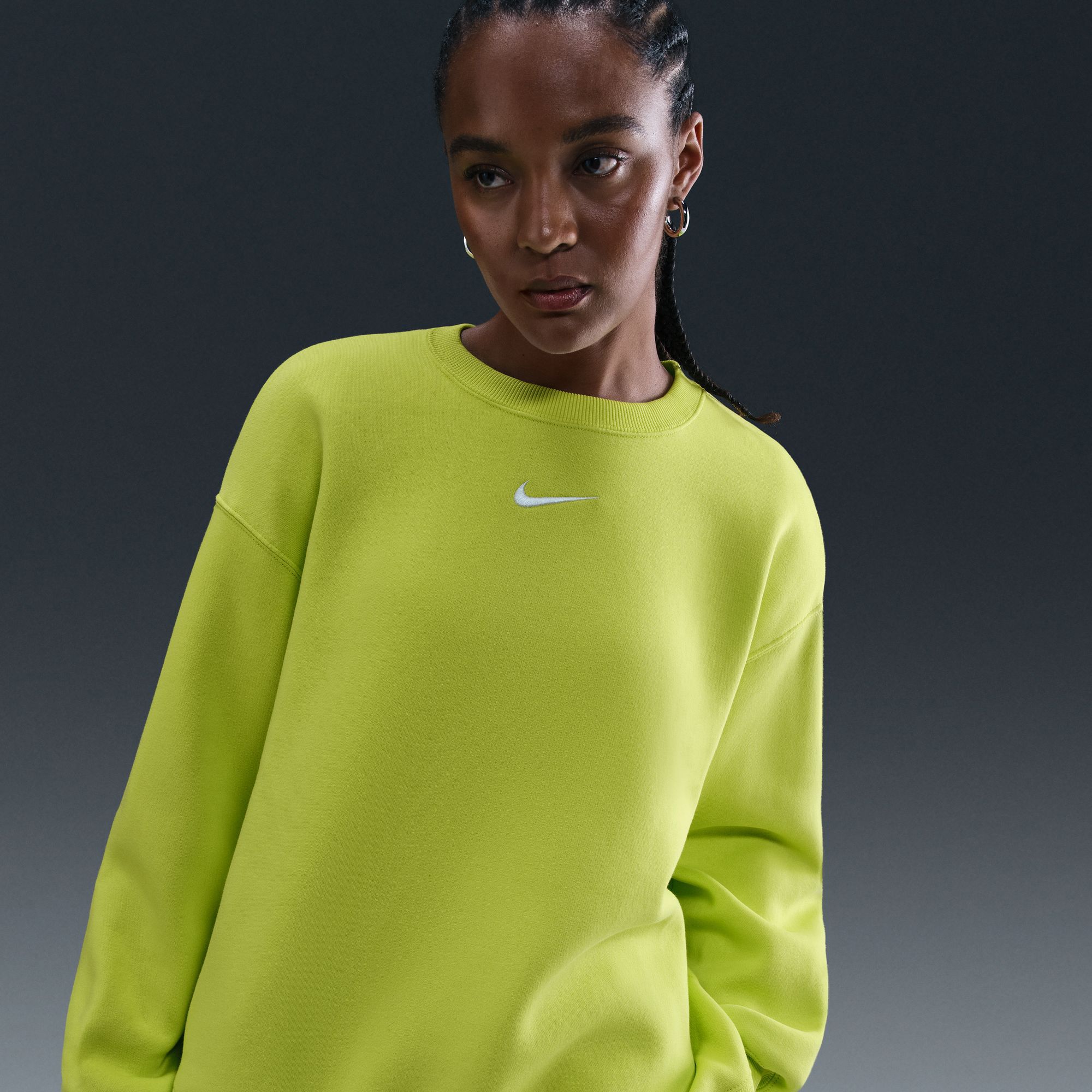 Nike Women's Sportswear Phoenix Fleece Oversized Crew-Neck Sweatshirt Cyber thumbnail