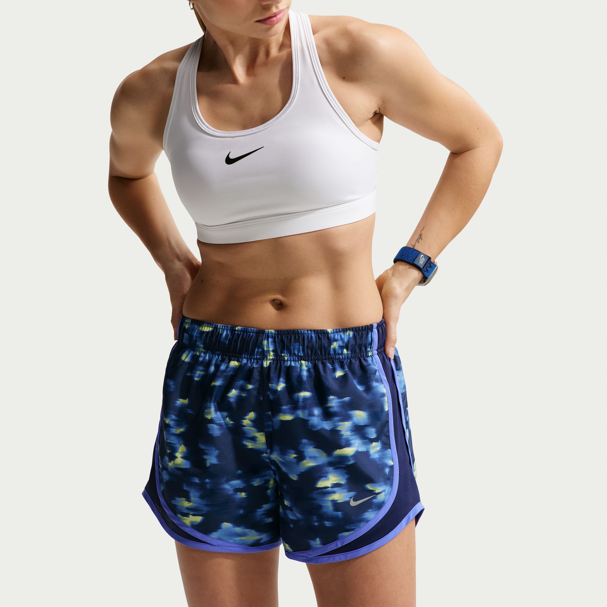 Nike Women's Tempo Mid-Rise 3" Brief-Lined Printed Running Shorts