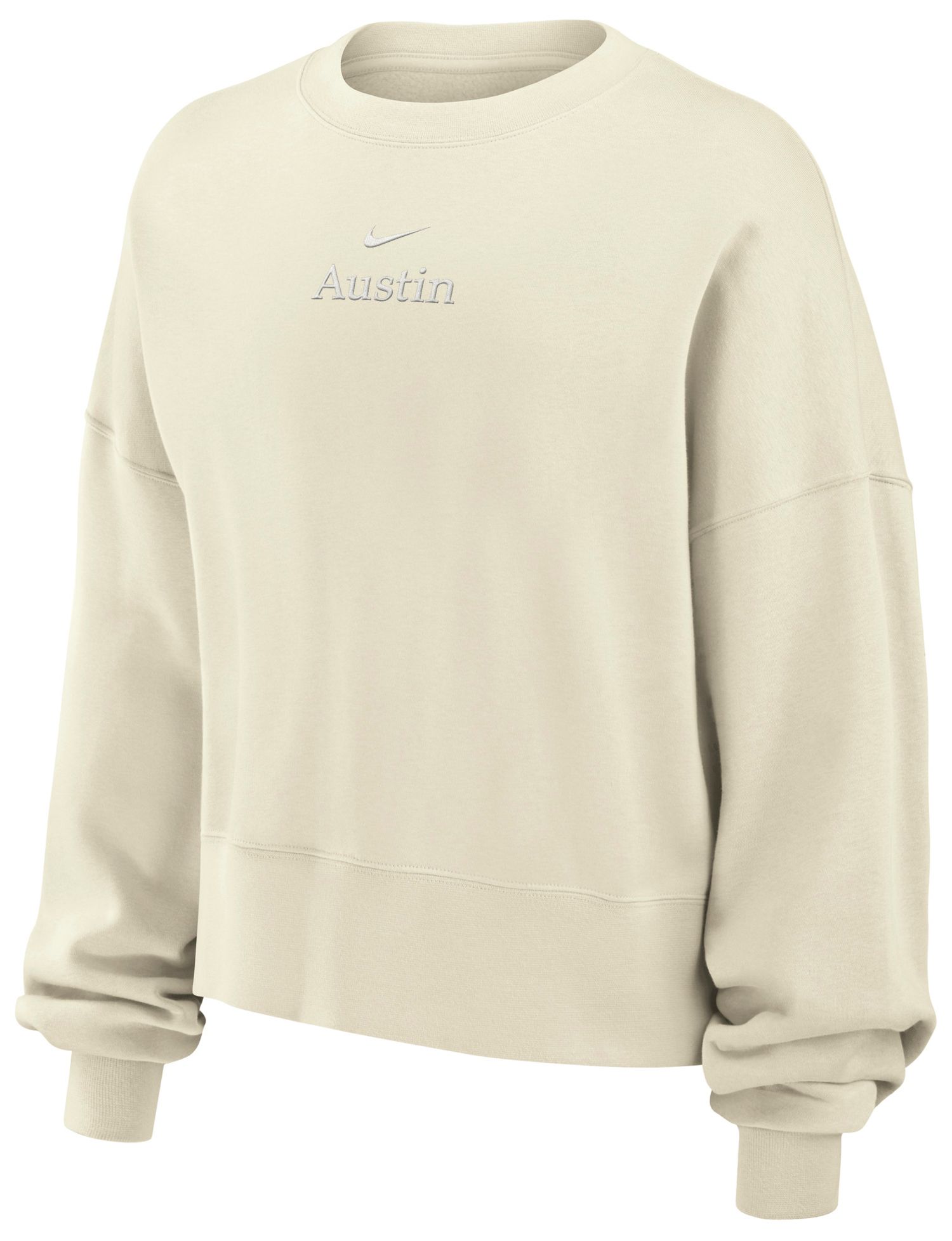 Nike Women's Austin White Fleece Crewneck Sweatshirt - White