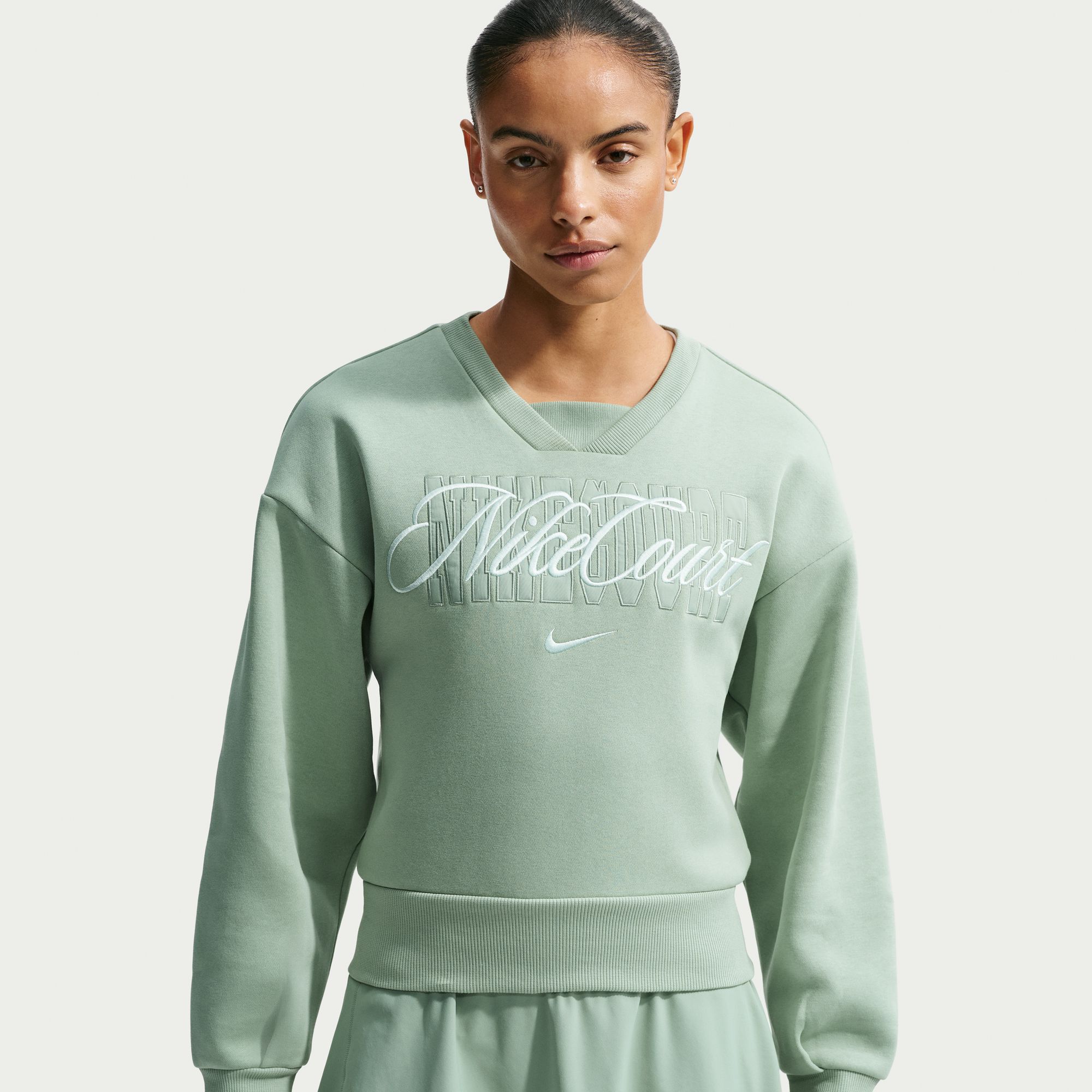 Nike Women's Court Collection French Terry Crewneck Tennis Shirt