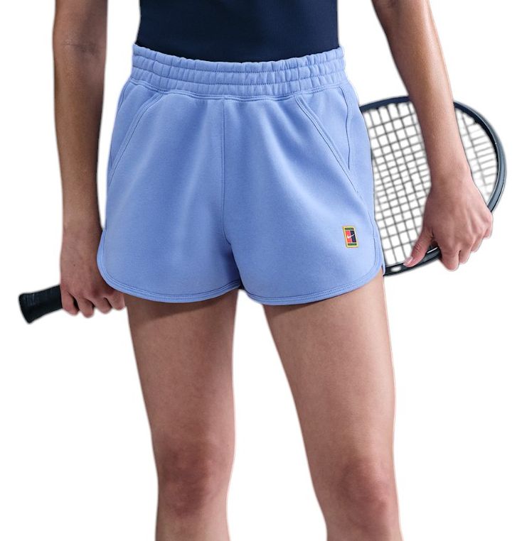 Nike Women's NikeCourt Heritage Mid-Rise Fleece Tennis Shorts