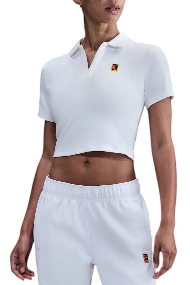 Nike Women's NikeCourt Heritage Short Sleeve Cropped Tennis Polo
